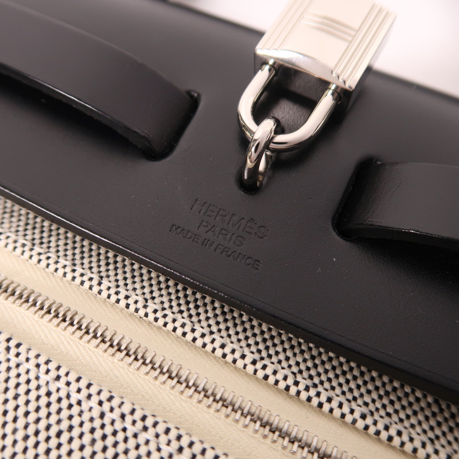HERMES 帆布Herbag PM Retourne Pegase Pop銀扣 手挽肩背兩用袋黑色/藍色