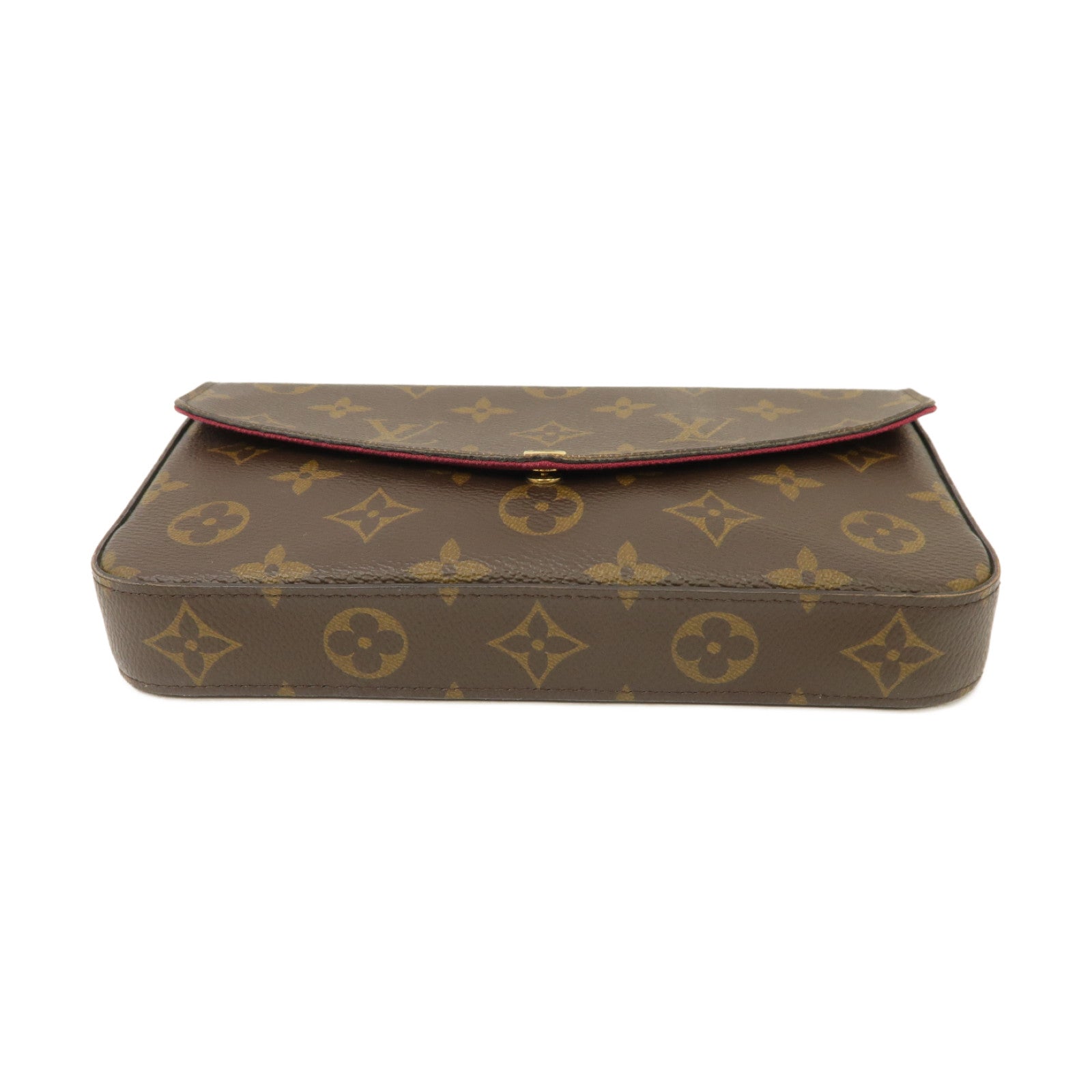 LOUIS VUITTON Monogram Felicie Pochette金扣鏈帶肩背袋啡色