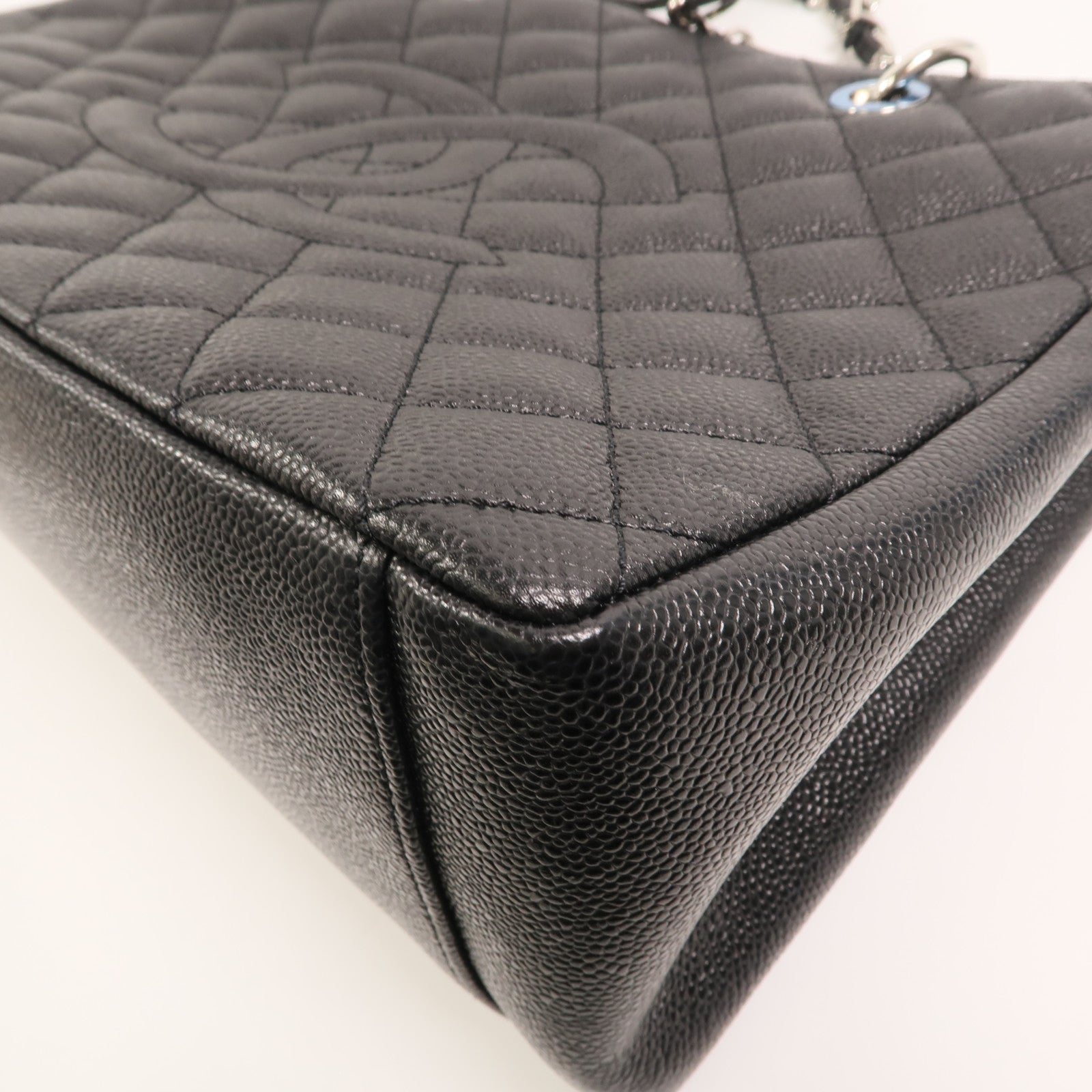 CHANEL 牛皮皮革GST Grand Shopping Tote Bag鏈帶肩背袋