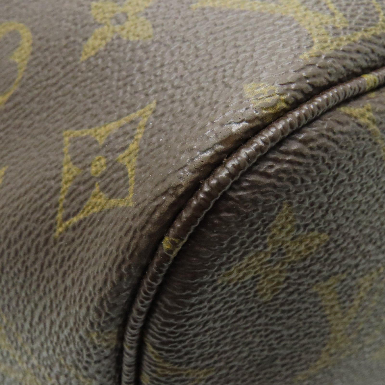LOUIS VUITTON Monogram Neverfull MM金扣手挽袋啡色