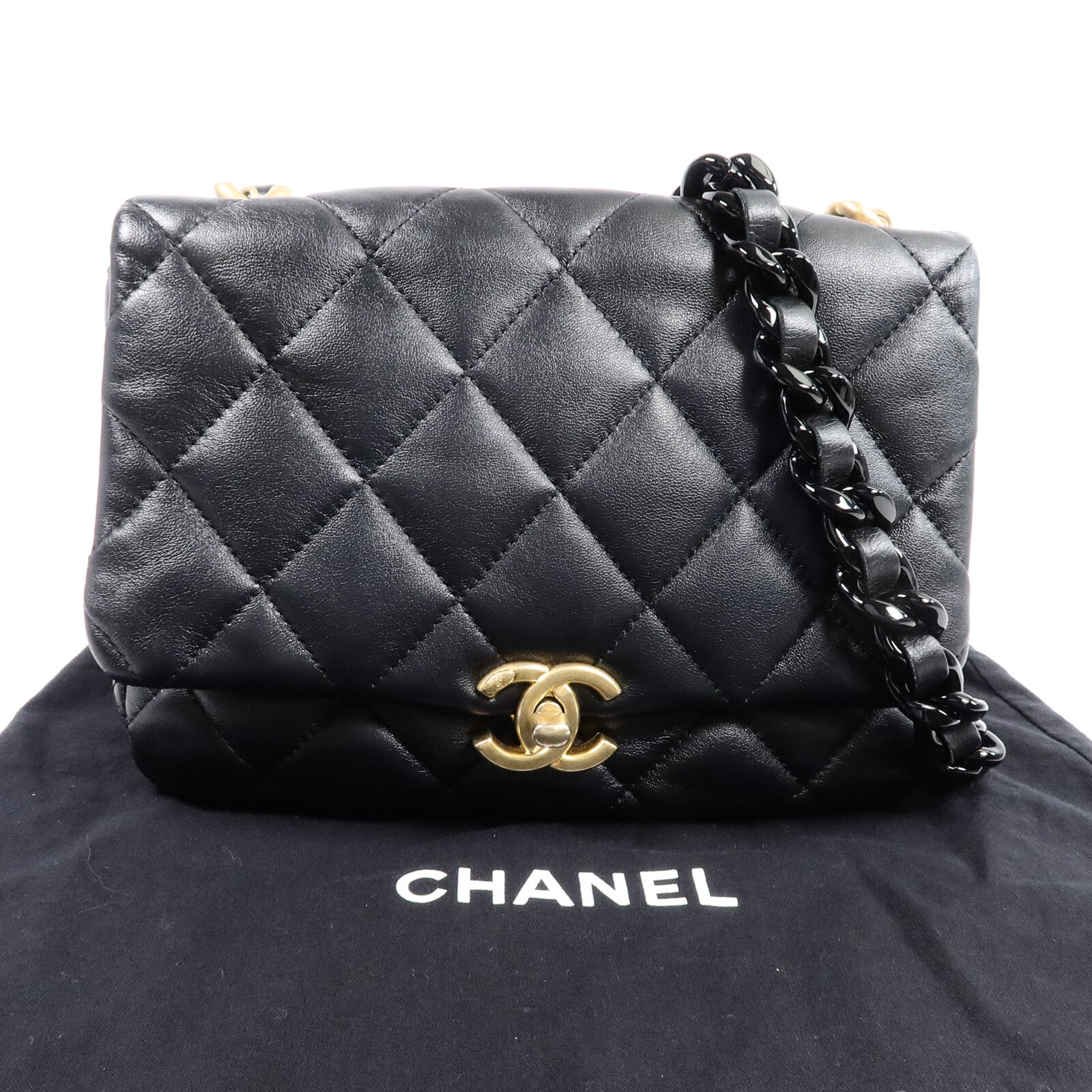 CHANEL 羊皮皮革Chain Shoulder Bag鏈帶肩背袋