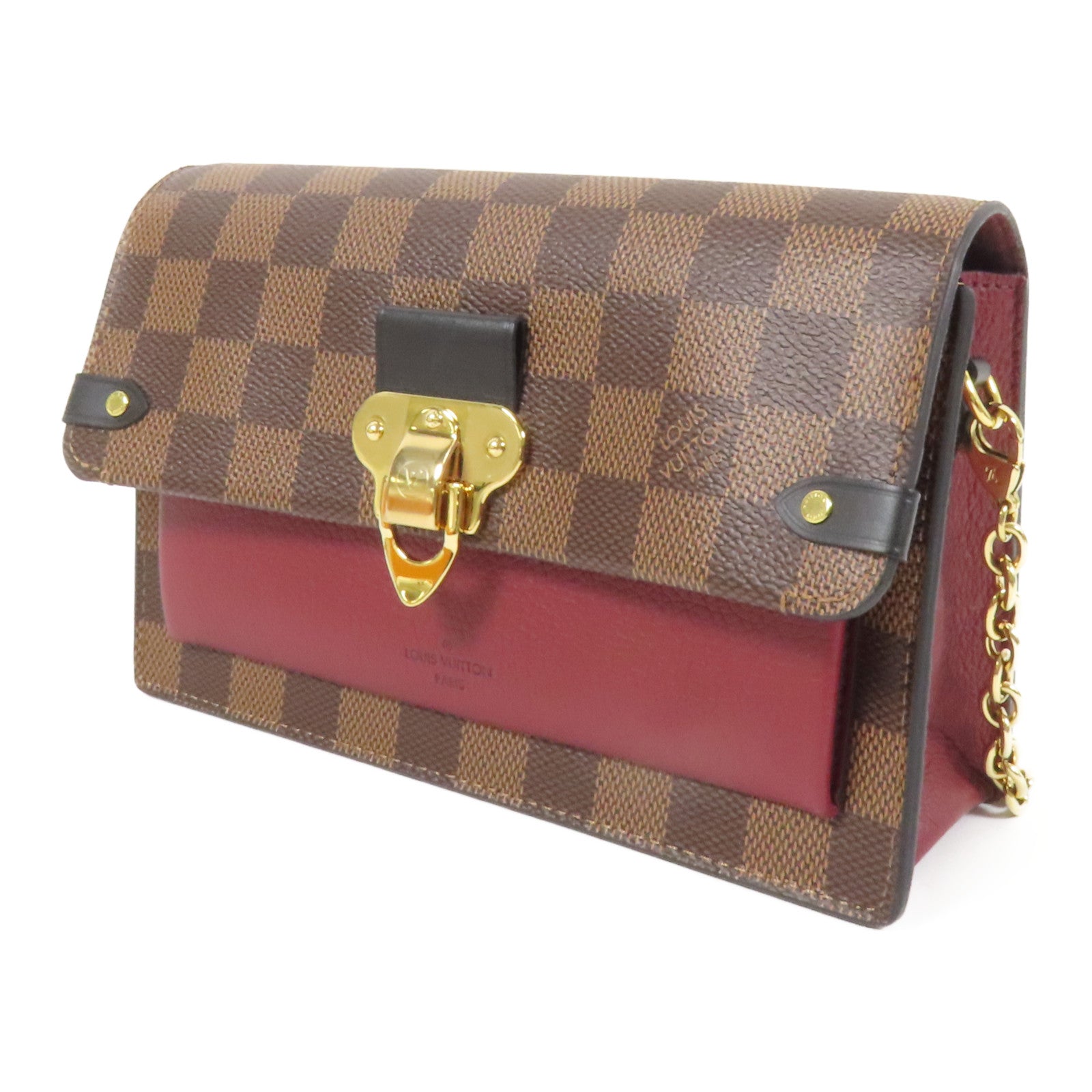 LOUIS VUITTON Damier Vavin金扣鏈帶肩背袋