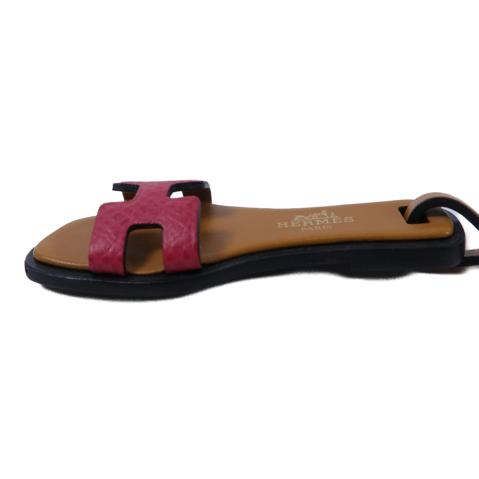 HERMES Epsom皮革/Vache Hunter皮革Oran Charm掛飾Rose Mexico
