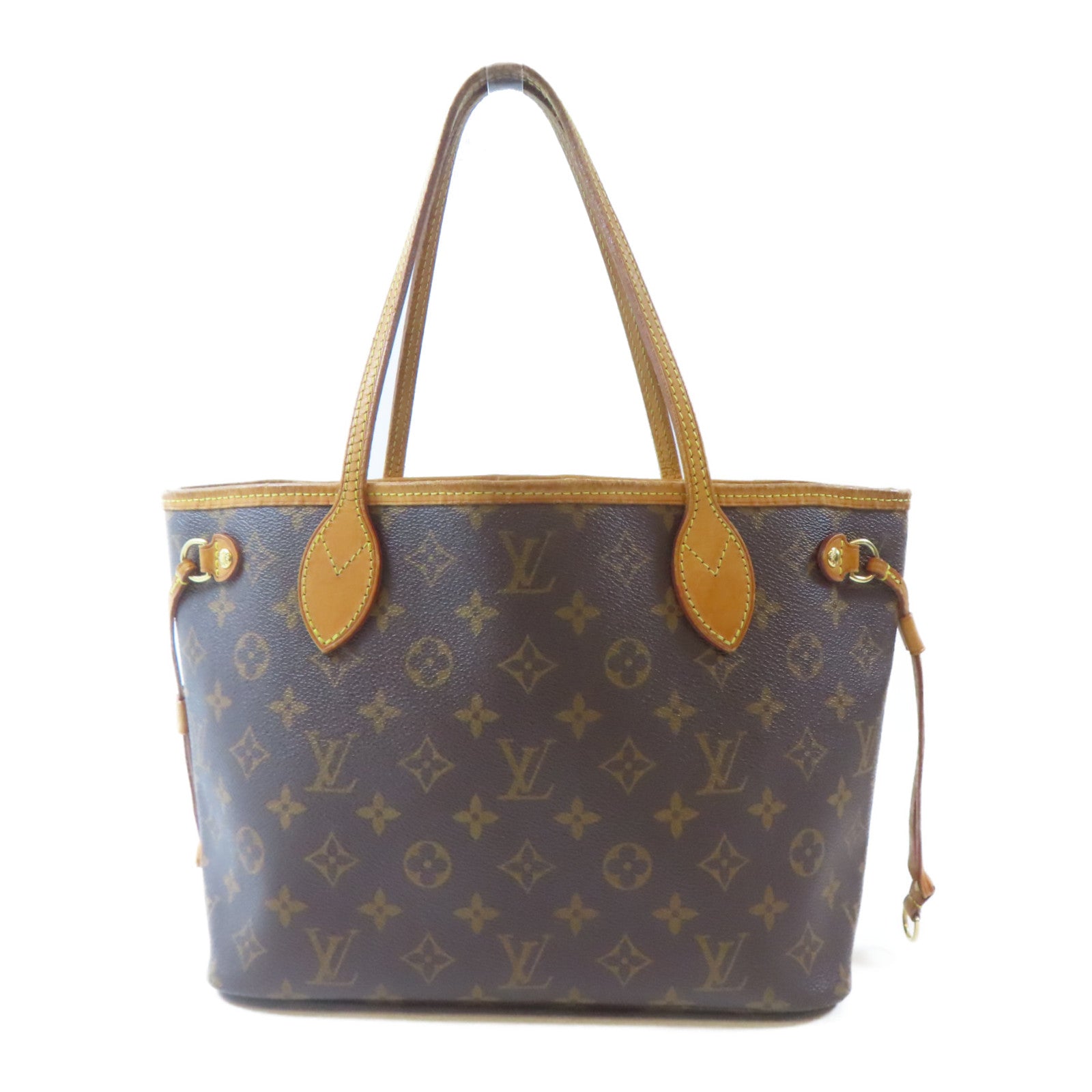 LOUIS VUITTON Monogram Neverfull PM金扣肩背袋啡色