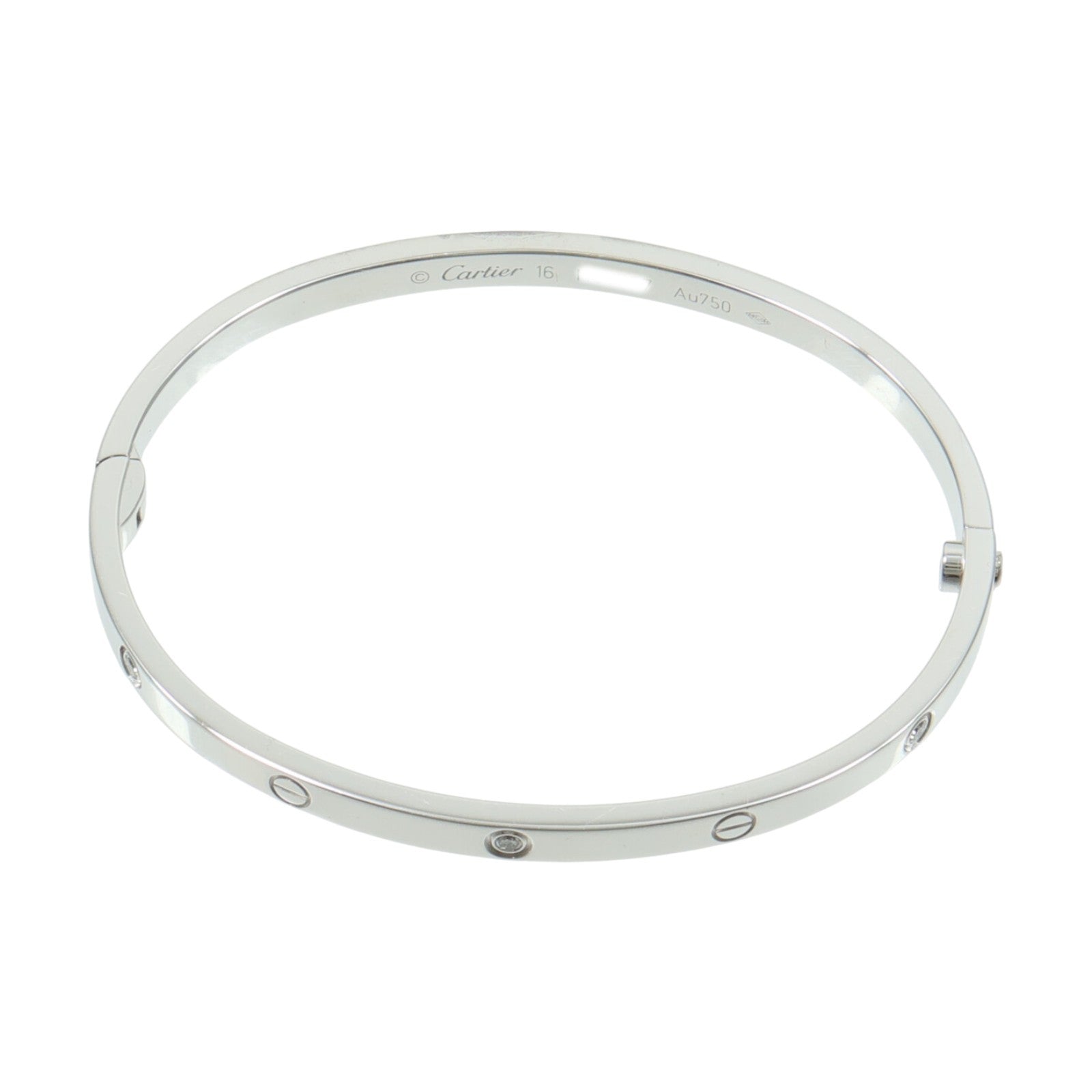 CARTIER 18K白金Love Bracelet 6P Diamond鑽石手鐲