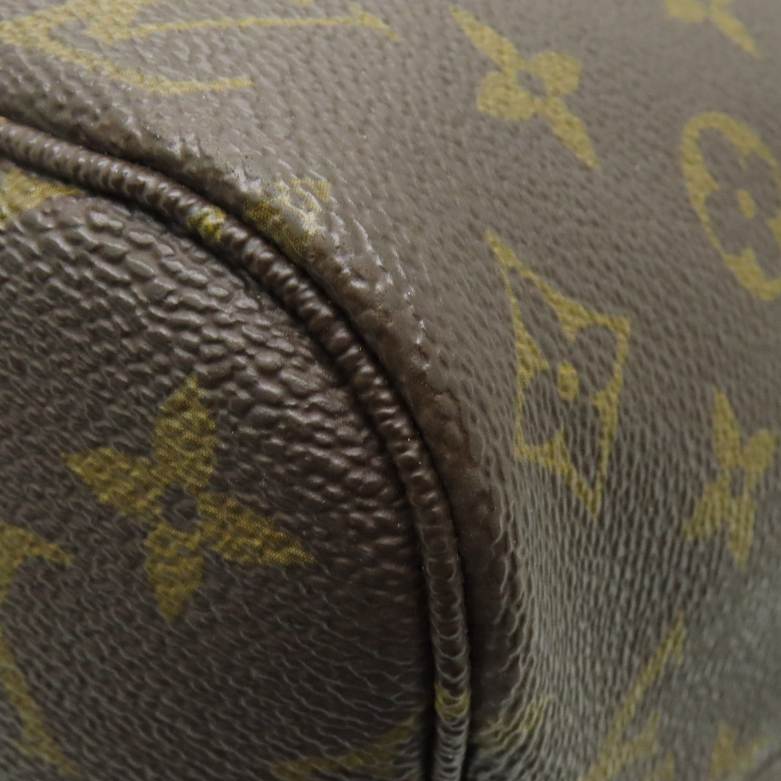 LOUIS VUITTON Monogram Neverfull MM金扣手挽袋啡色