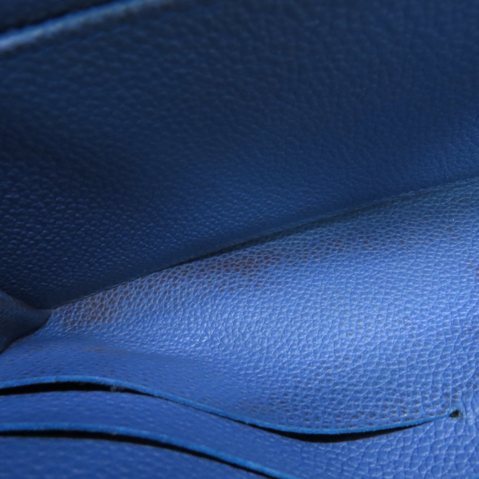 LOUIS VUITTON Monogram Empreinte Sarah金扣钱包深蓝色