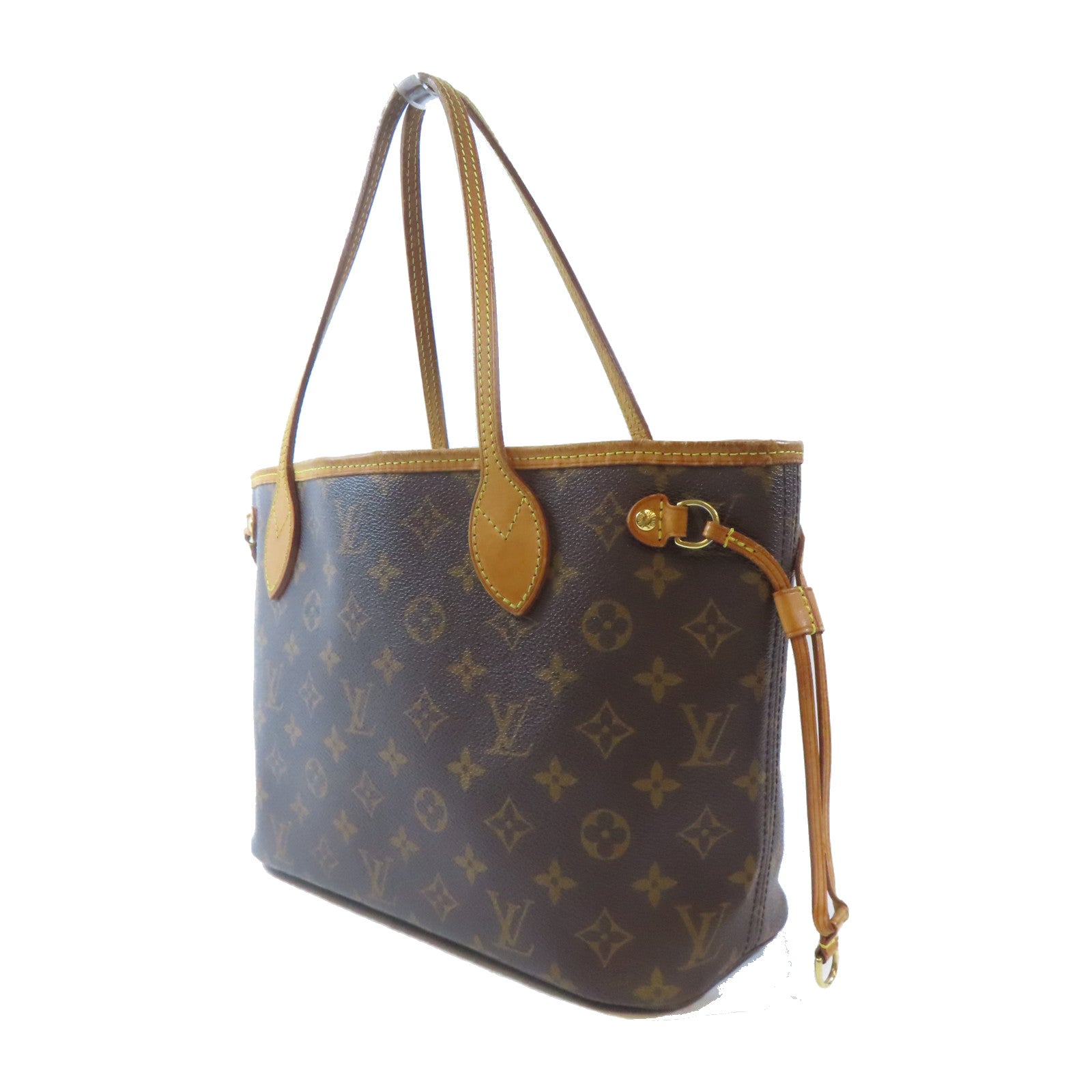 LOUIS VUITTON Monogram Neverfull PM金扣肩背袋啡色
