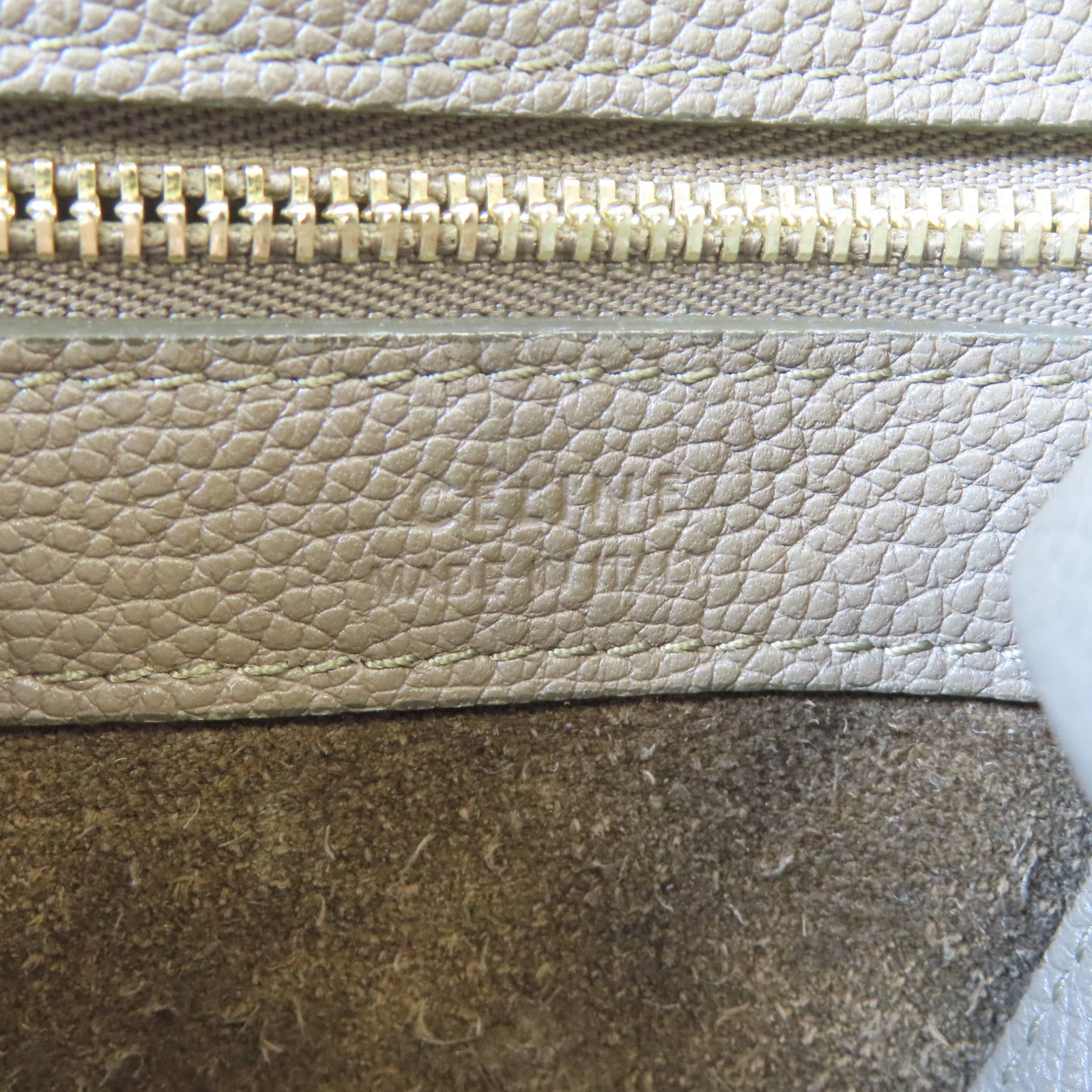 CELINE 牛皮皮革Small Cabas Phantom肩背袋啡色