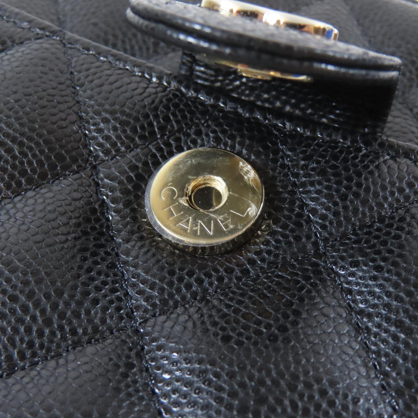 CHANEL 【激減優惠】菱格Caviar皮革Chain Shoulder銀扣鏈帶肩背袋黑色