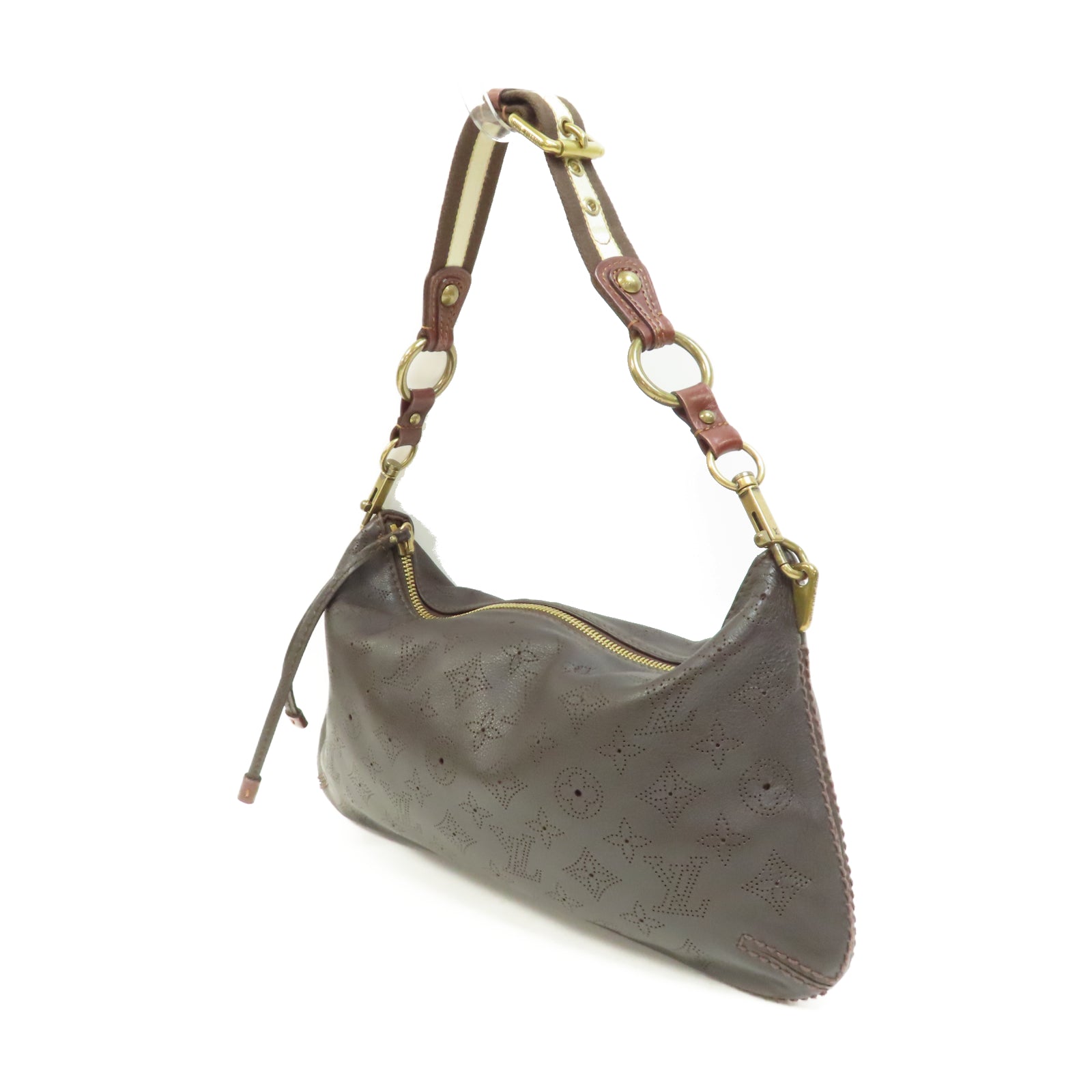 LOUIS VUITTON Monogram Mahina Pochette Onatah金扣肩背袋啡色