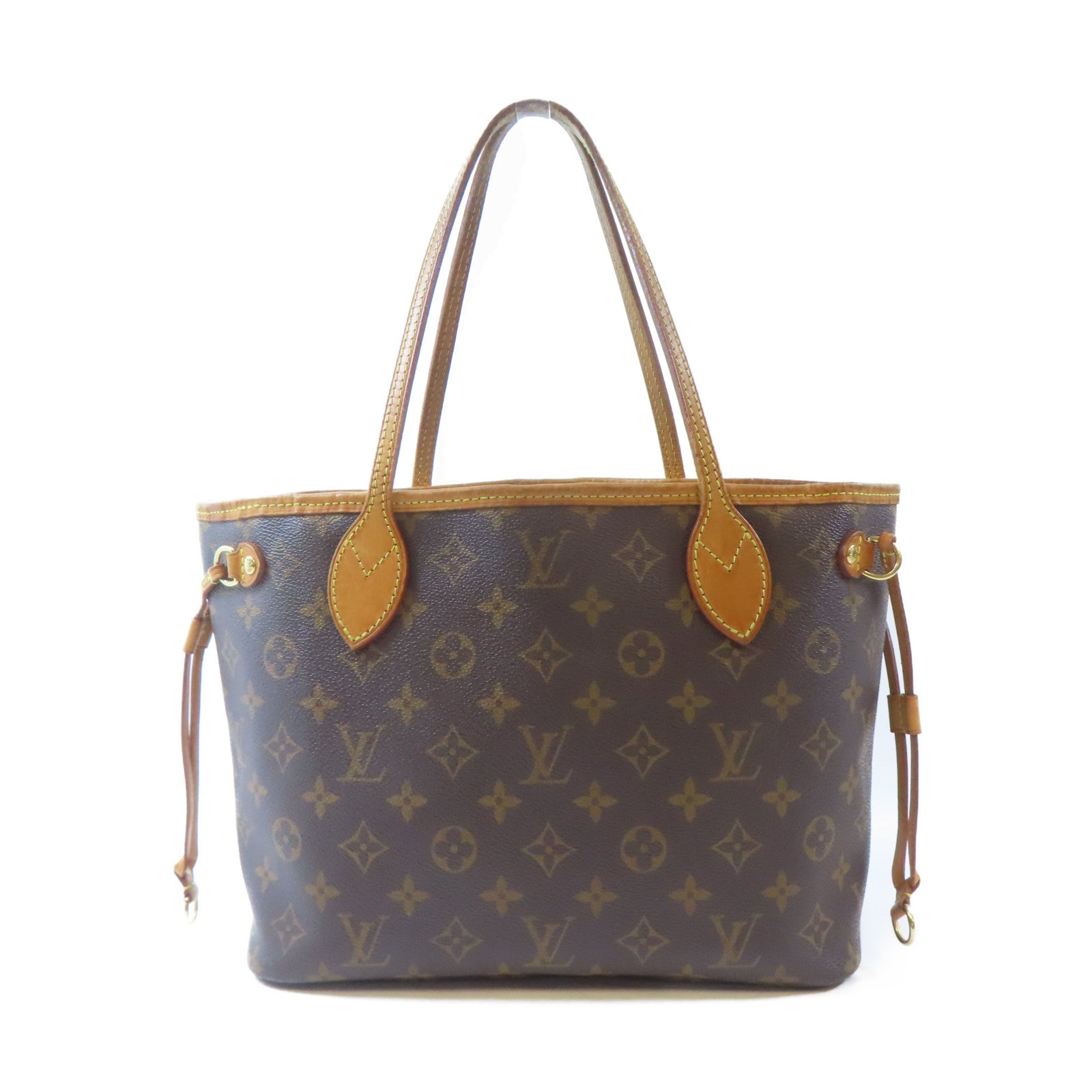 LOUIS VUITTON Monogram Neverfull PM金扣肩背袋啡色