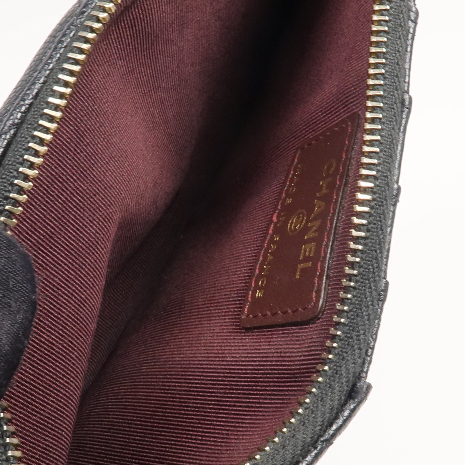 CHANEL 牛皮皮革Long Zip Wallet金扣長錢包