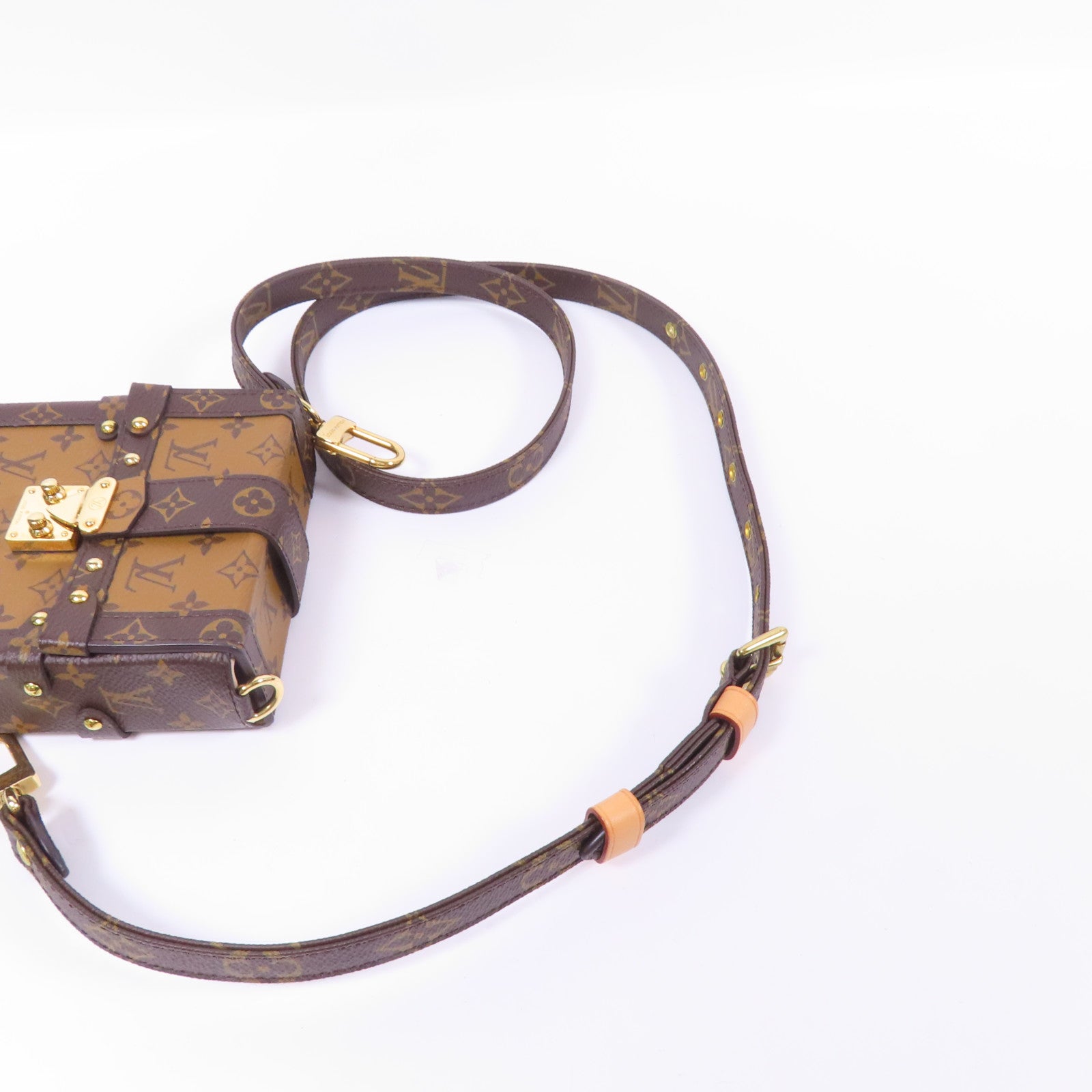 LOUIS VUITTON Monogram Reverse Trunk Vertical金扣肩背袋