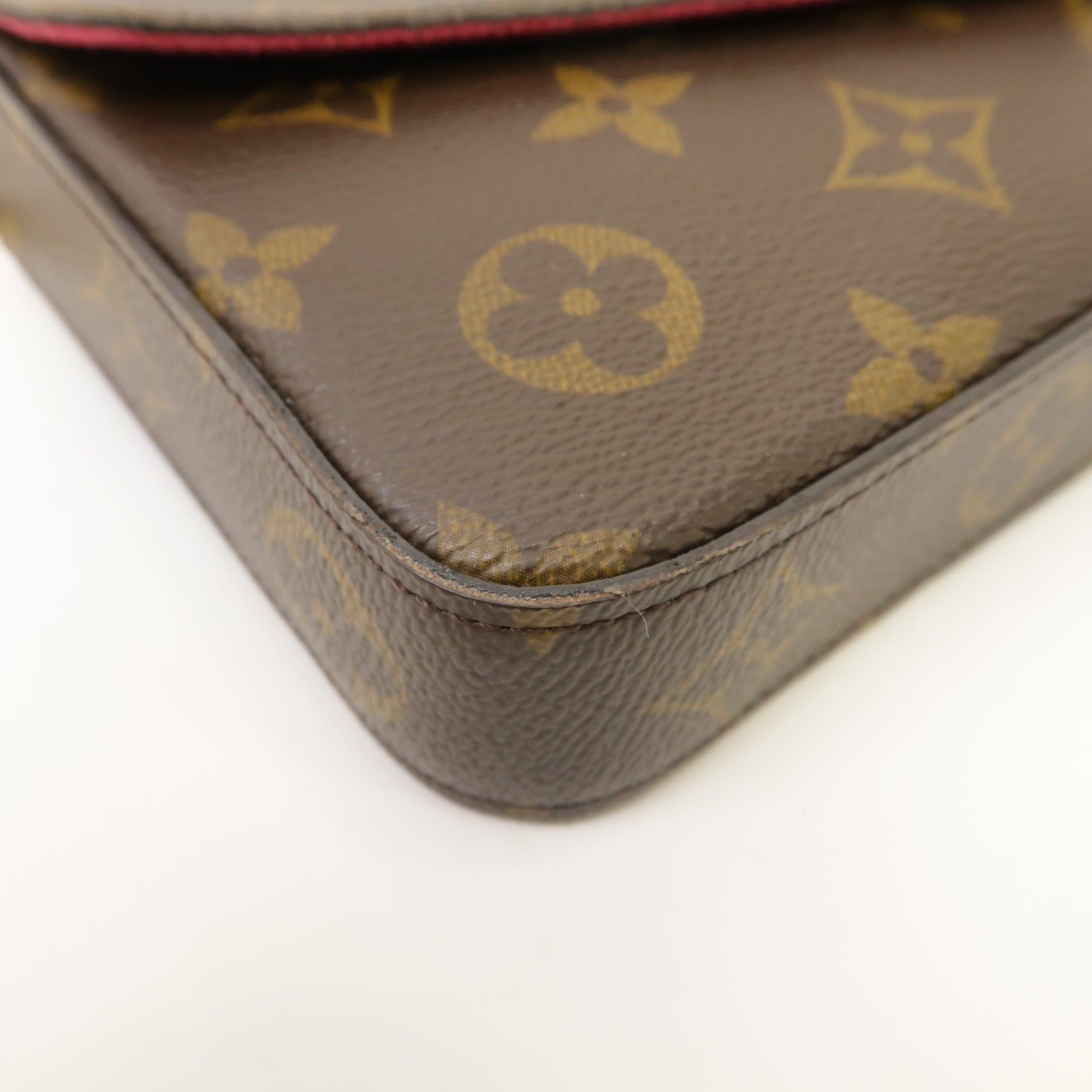 LOUIS VUITTON Monogram Felicie Pochette金扣鏈帶肩背袋啡色