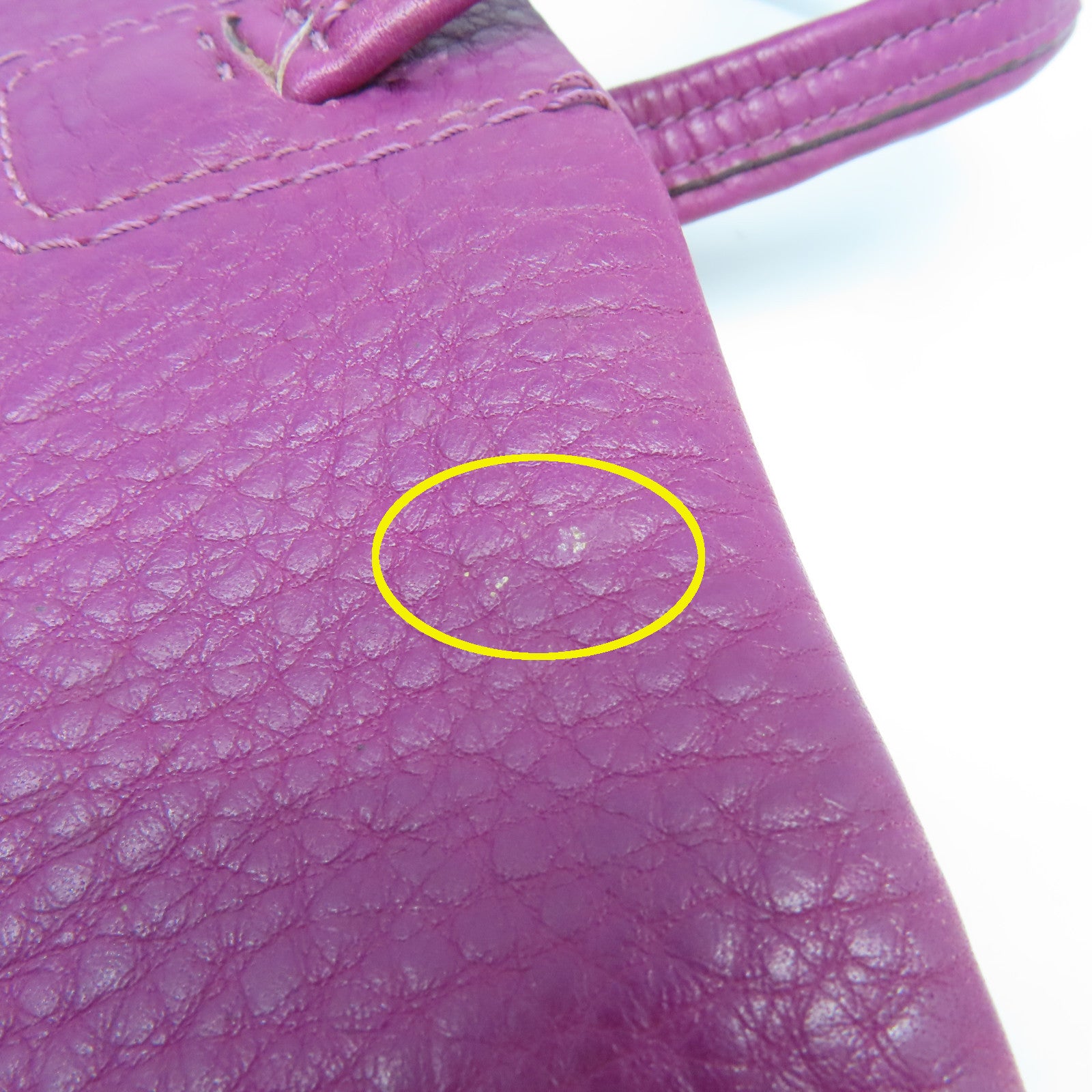 COACH 牛皮皮革Tote Bag銀扣手挽袋紫色