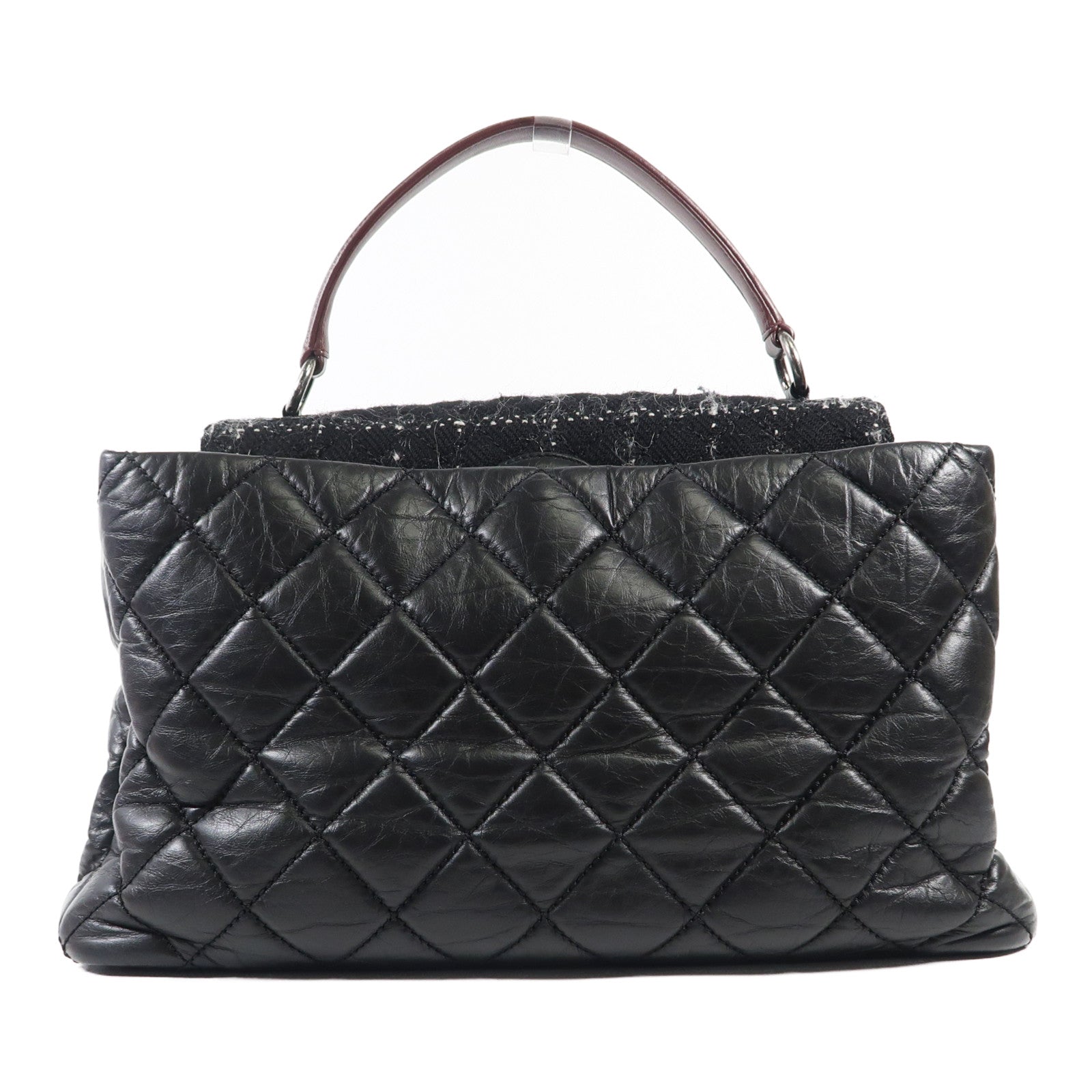 CHANEL 牛皮皮革Shoulder Bag銀扣鏈帶手挽肩背兩用袋