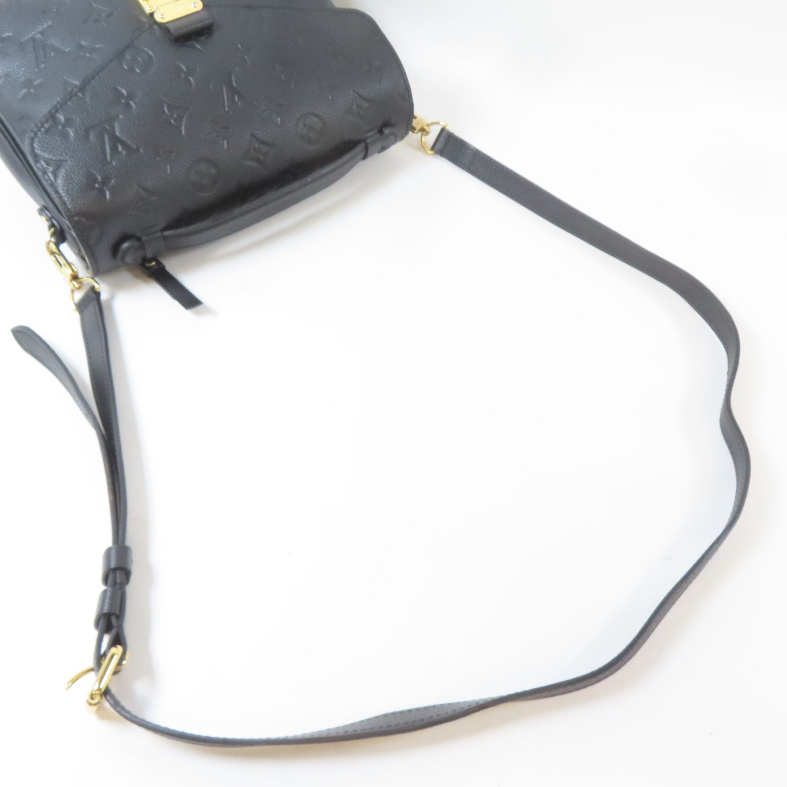 LOUIS VUITTON Monogram Empreinte Pochette Metis金扣手挽肩背兩用袋黑色