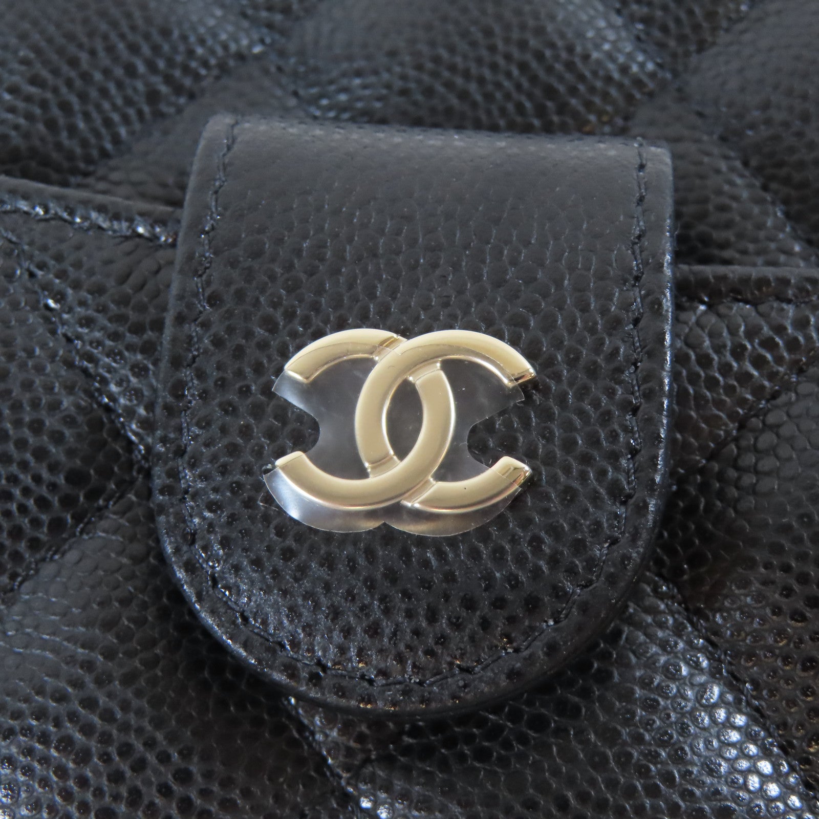CHANEL 【激減優惠】菱格Caviar皮革Chain Shoulder銀扣鏈帶肩背袋黑色