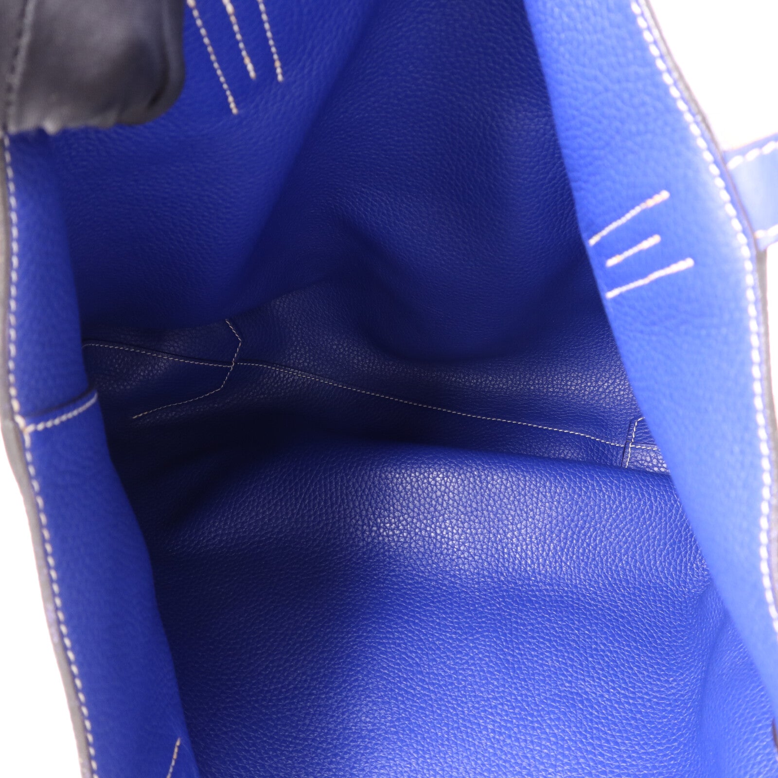 HERMES Clemence皮革Double Sens肩背袋Bleu Electrique /Parchemin