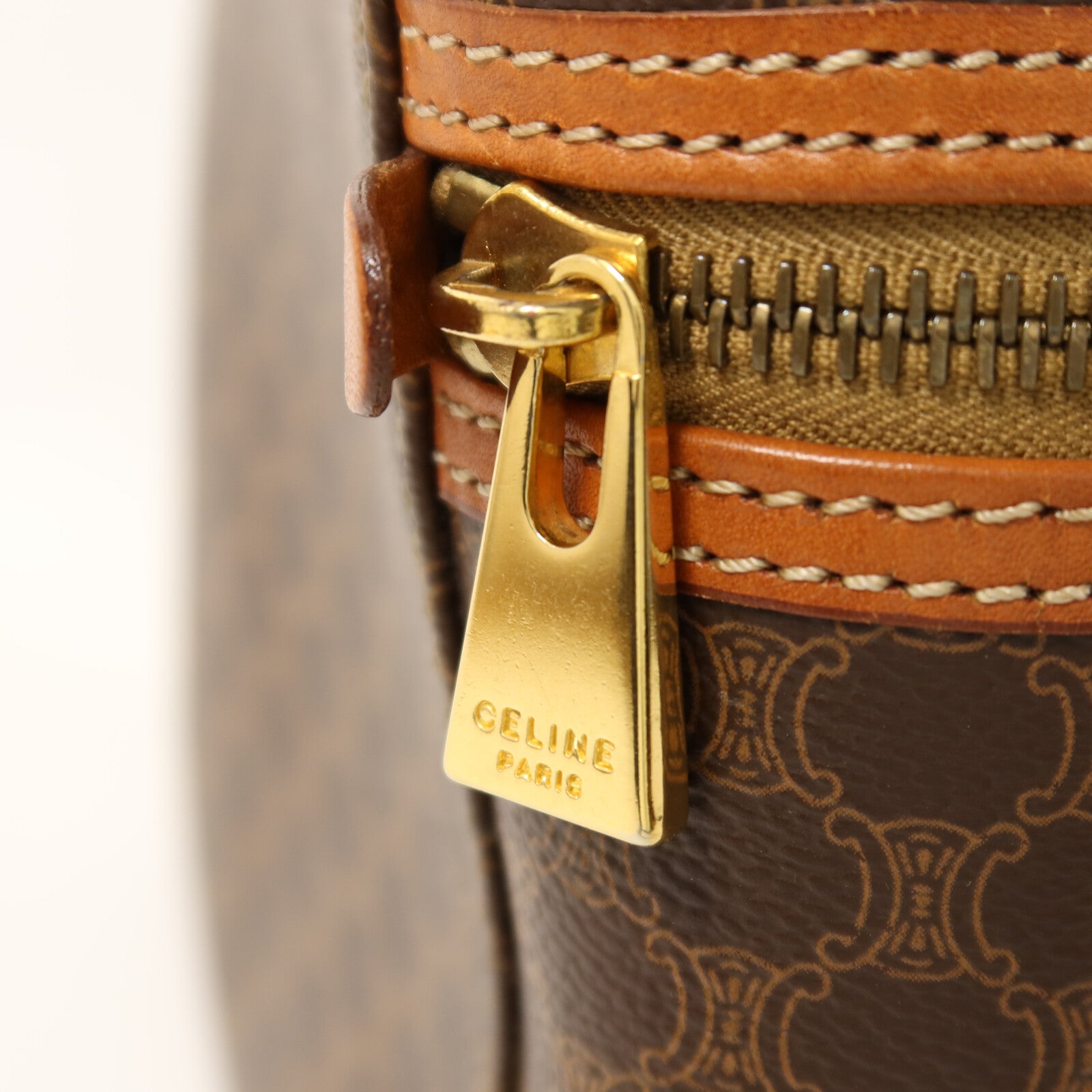 CELINE 牛皮皮革Vintage金扣手挽袋