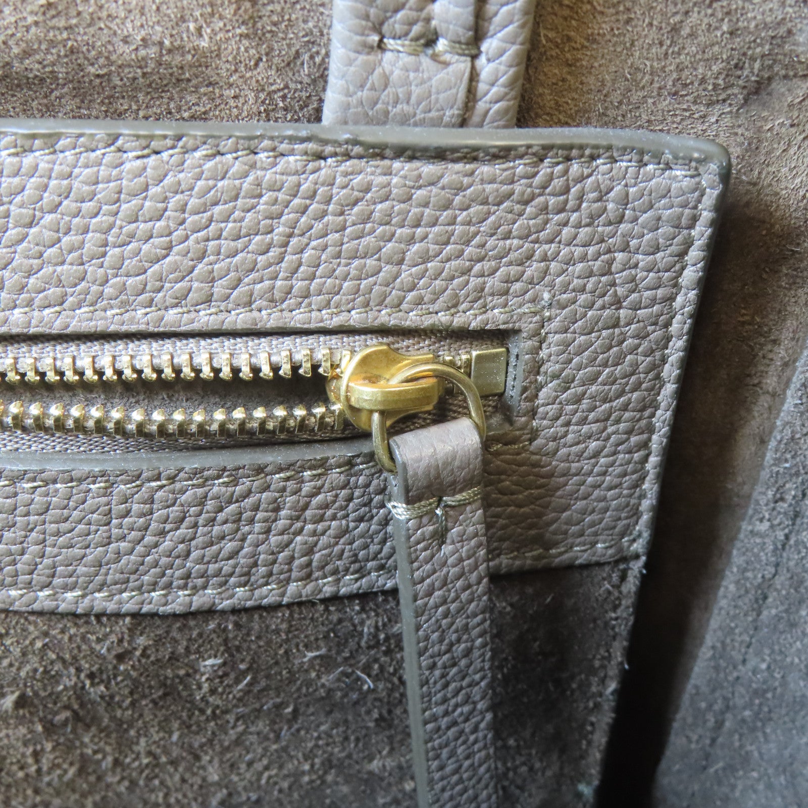 CELINE 牛皮皮革Small Cabas Phantom肩背袋啡色