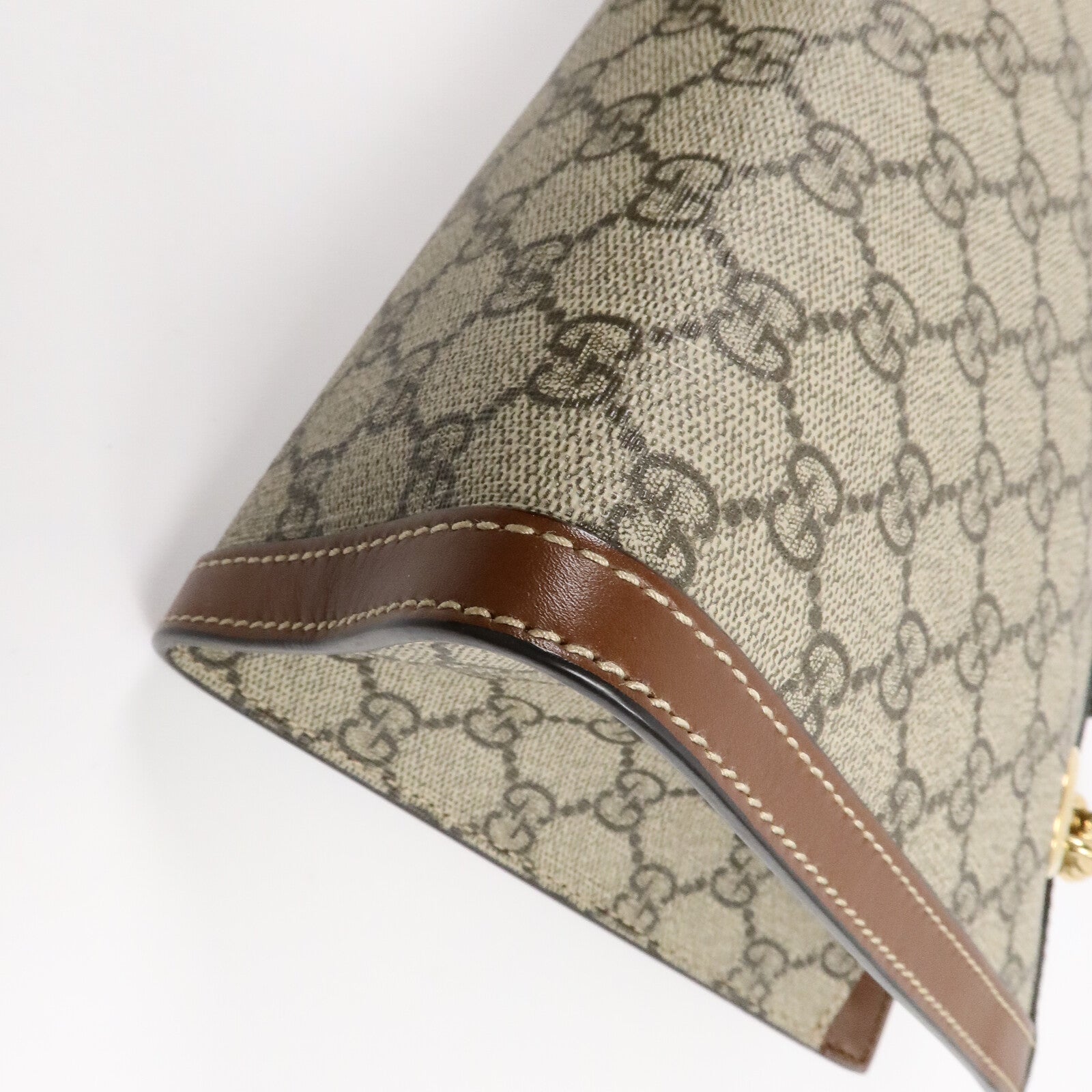 GUCCI 塗層帆布GG GHW Padlock鏈帶肩背袋