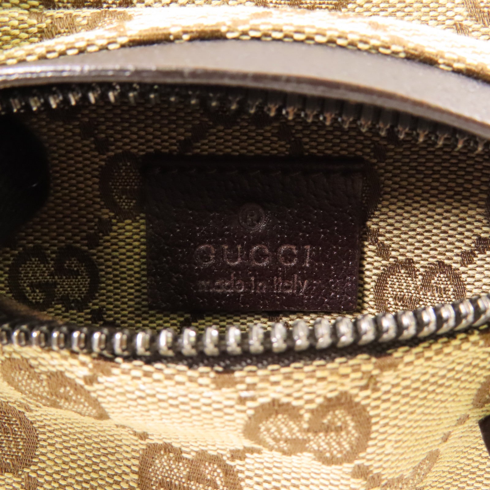 GUCCI 帆布Waist Bag銀扣腰包