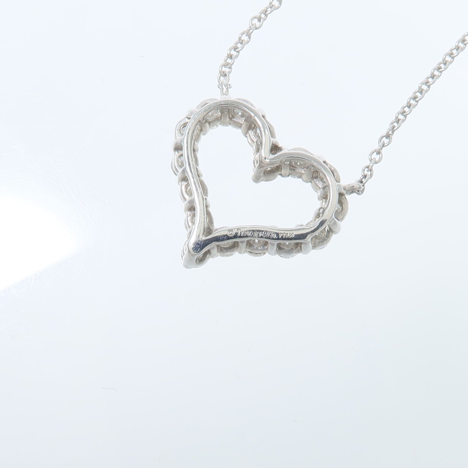 TIFFANY＆CO PT950鉑金Diamond Hearts鑽石項鍊