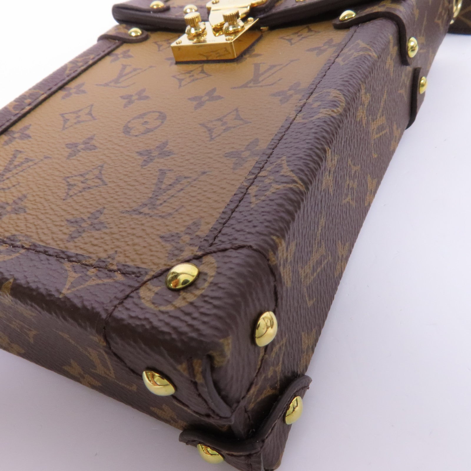 LOUIS VUITTON Monogram Reverse Trunk Vertical金扣肩背袋