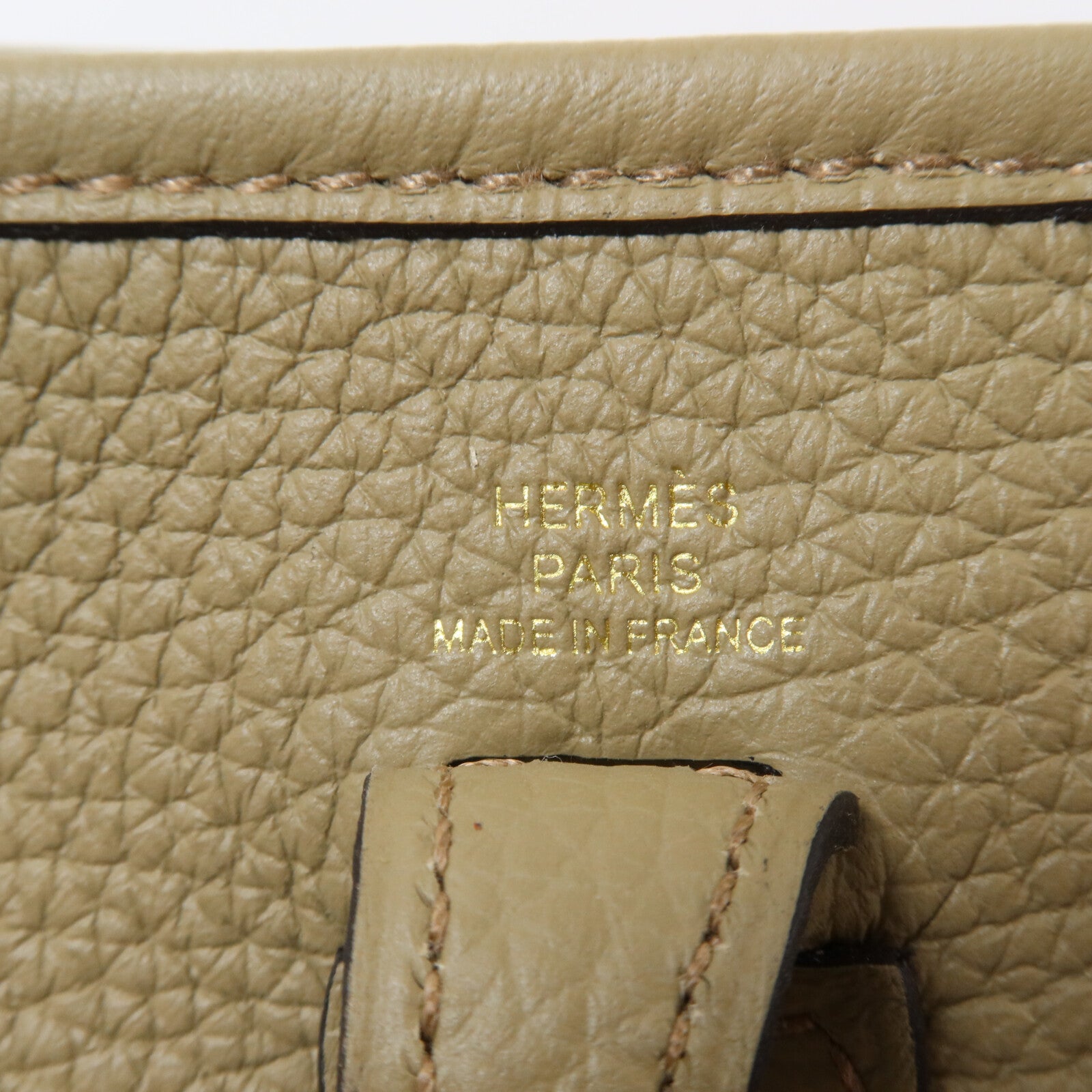 HERMES Clemence皮革Evelyne TPM肩背袋Beige Marfa