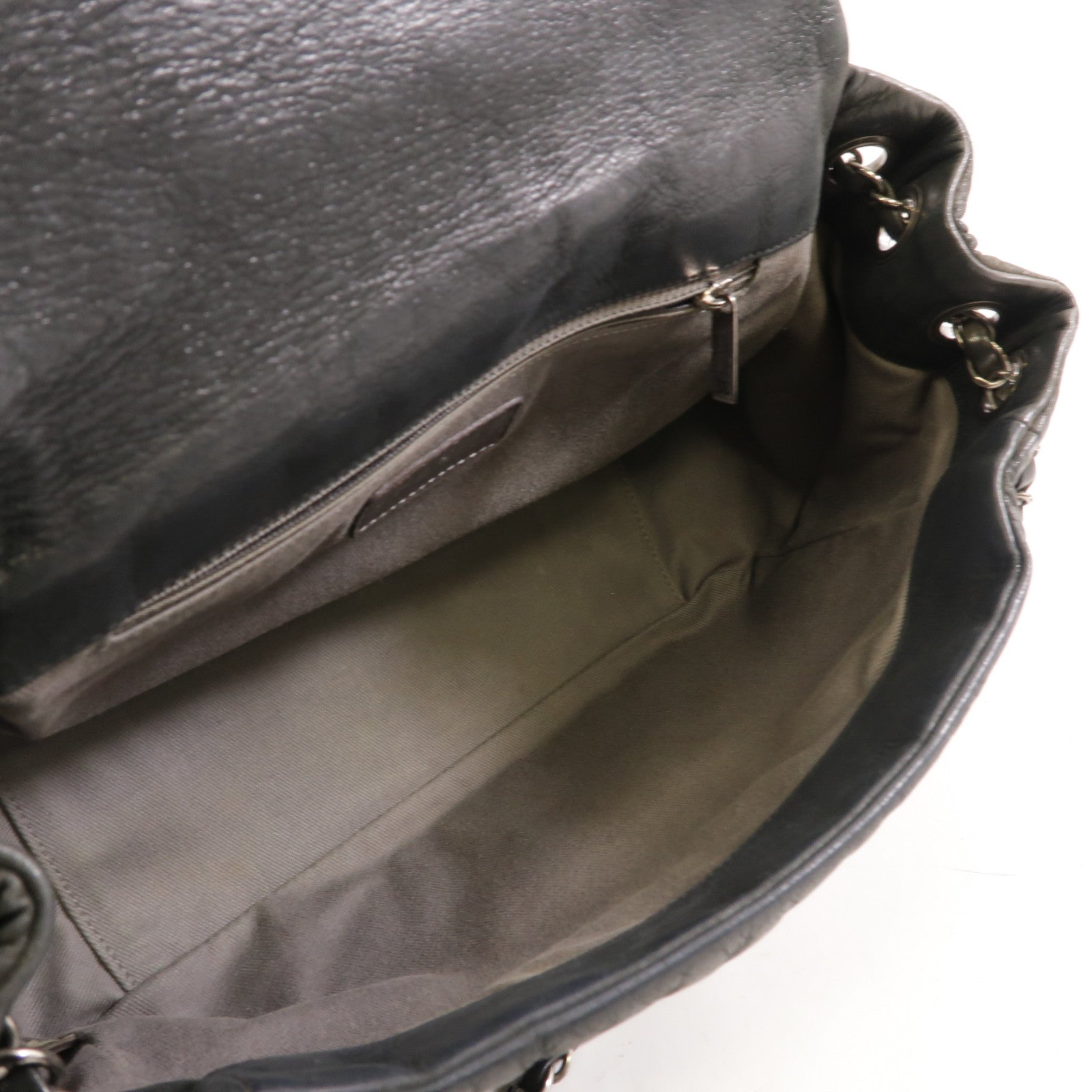 CHANEL (PRICE DOWN) CC SHW Chain Shoulder Bag Calfskin Leather Grey