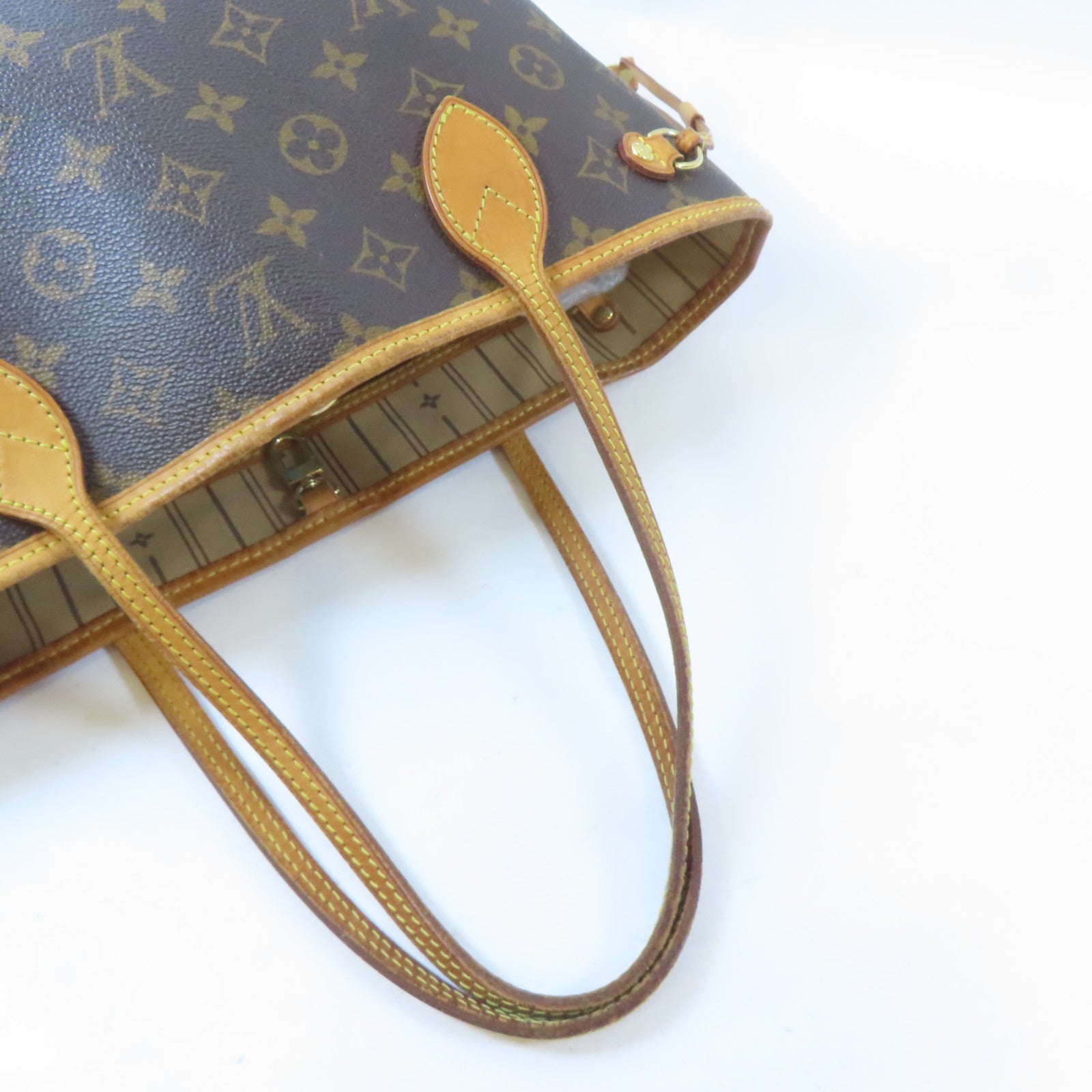 LOUIS VUITTON Monogram Neverfull PM金扣肩背袋啡色