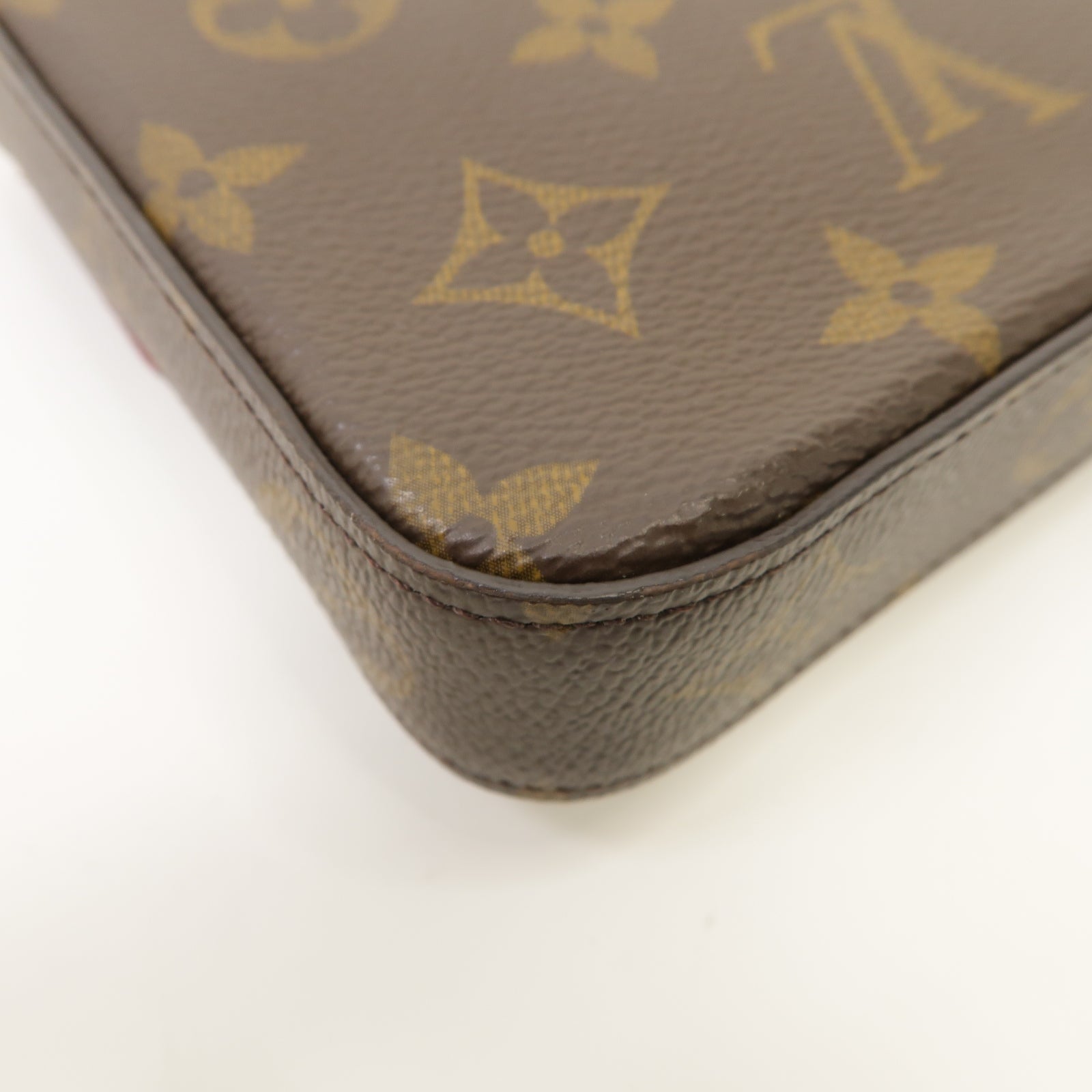 LOUIS VUITTON Monogram Felicie Pochette金扣鏈帶肩背袋啡色
