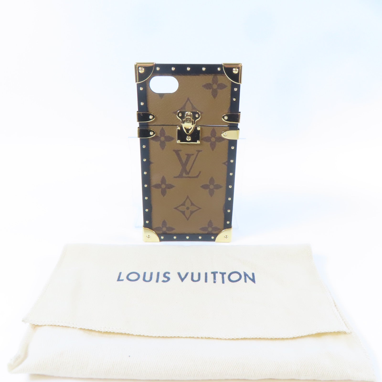 LOUIS VUITTON Monogram Reverse Trunk iPhone Case手機殼啡色