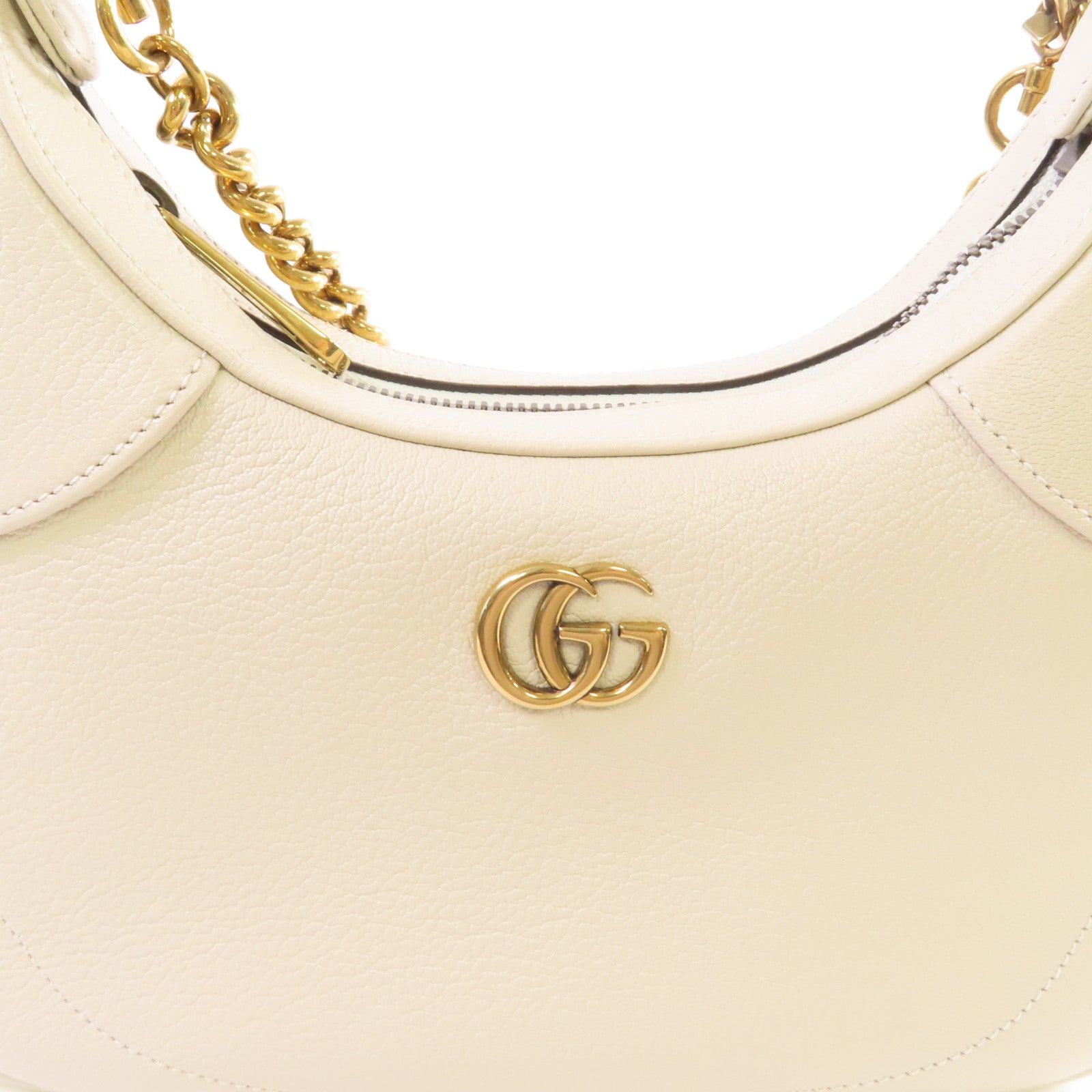 GUCCI 【激減優惠】牛皮皮革Aphrodite 2Way Shoulder Bag金扣鏈帶肩背袋米白色
