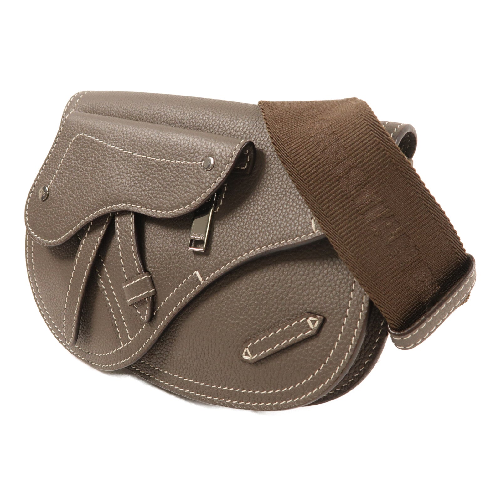 Dior 牛皮皮革Saddle Pouch Bag銀扣肩背袋