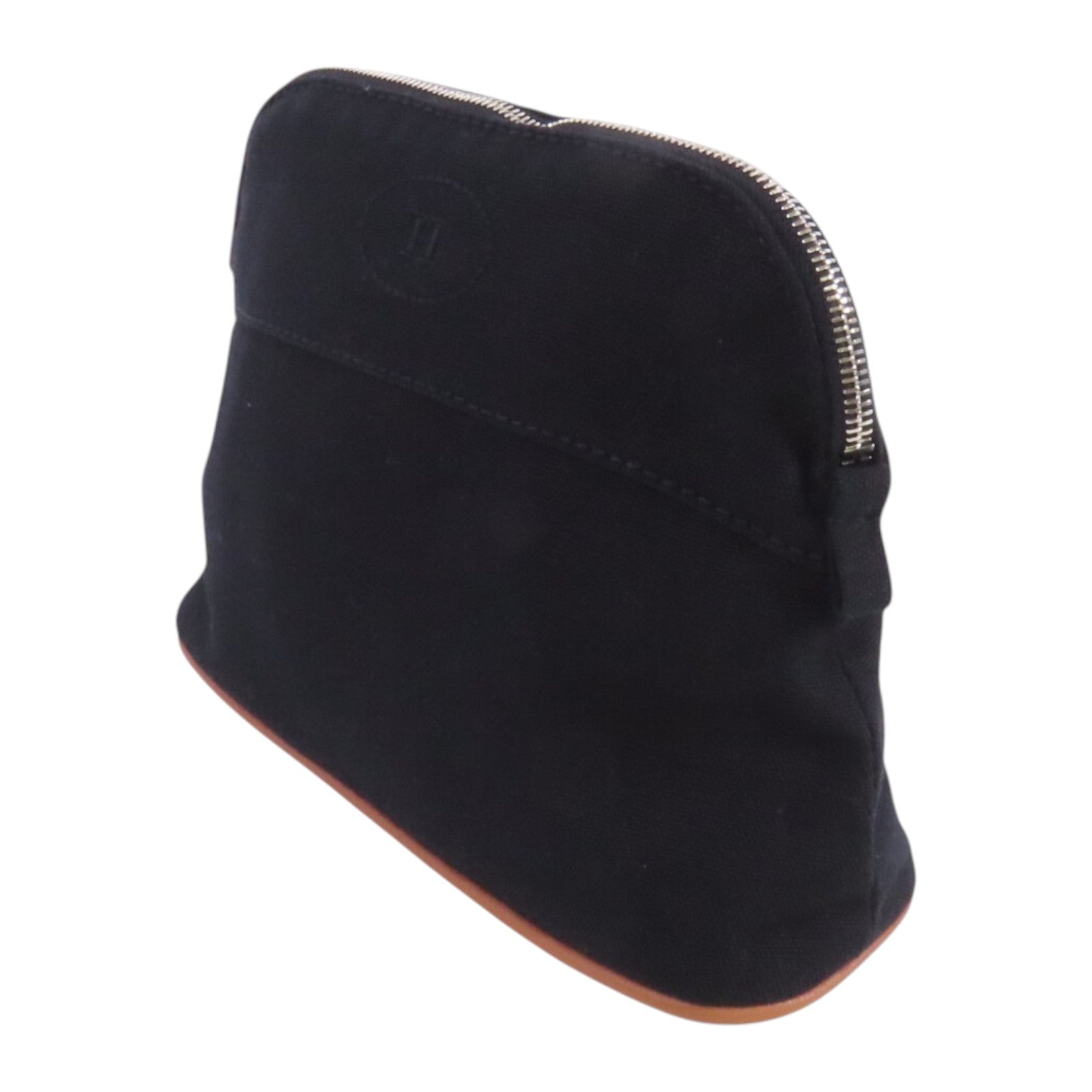 HERMES 帆布Bolide Pouch銀扣手拿包