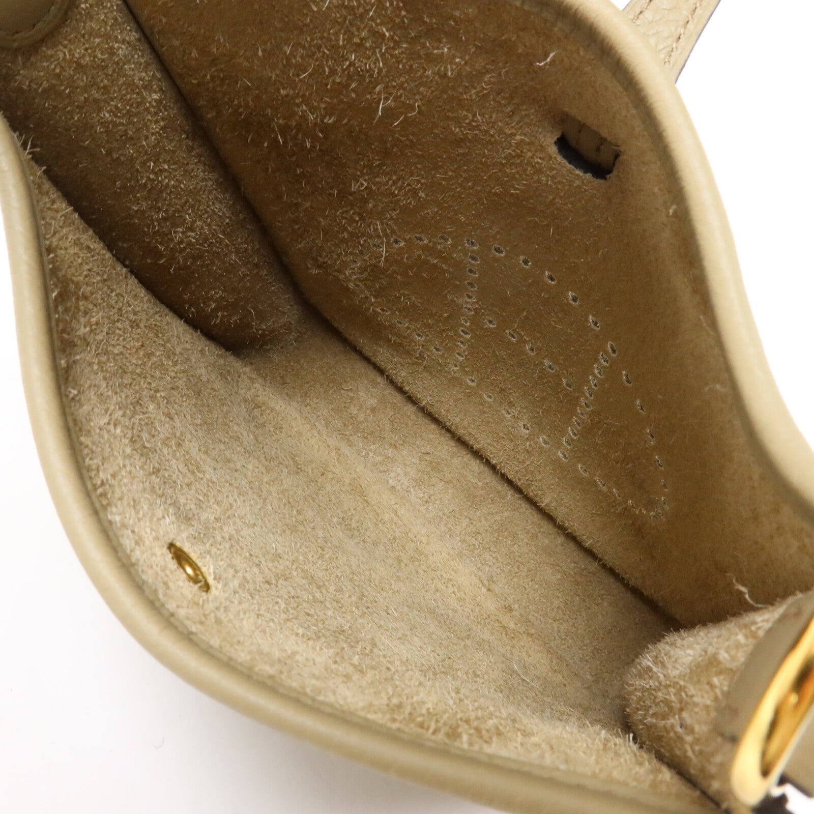HERMES Clemence皮革Evelyne TPM肩背袋Beige Marfa