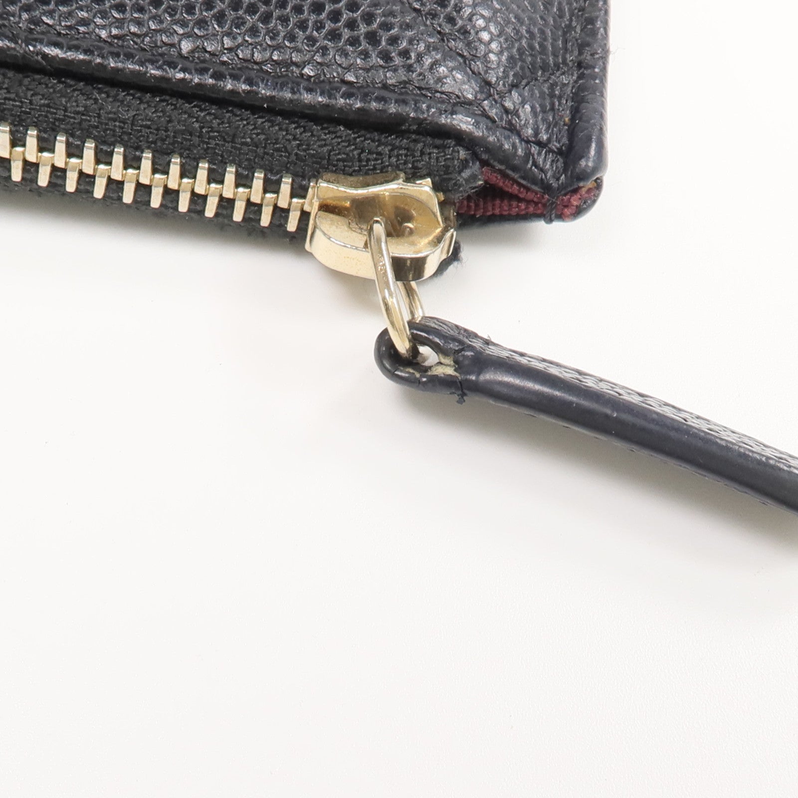 CHANEL 牛皮皮革Long Zip Wallet金扣長錢包