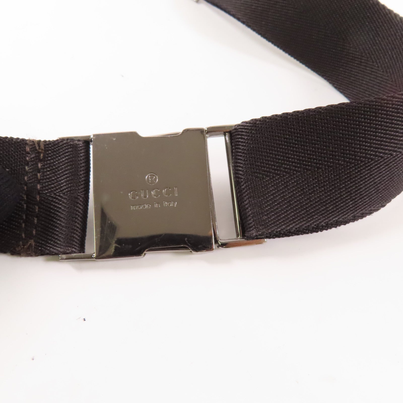GUCCI 帆布Waist Bag銀扣腰包