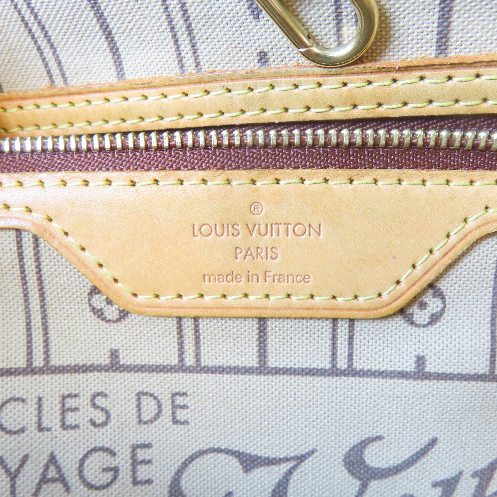LOUIS VUITTON Monogram Neverfull PM金扣肩背袋啡色