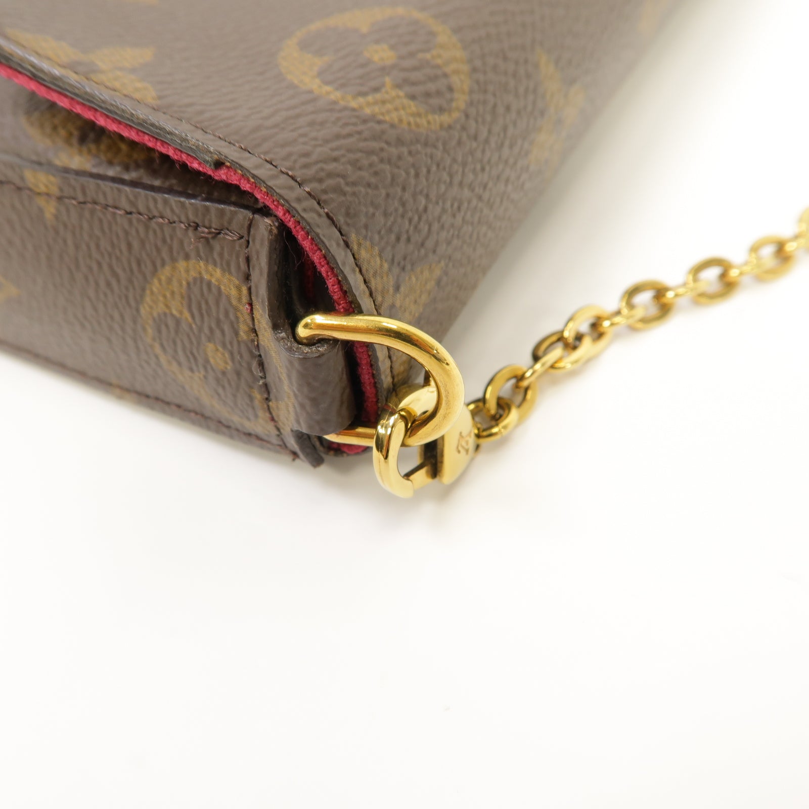 LOUIS VUITTON Monogram Felicie Pochette金扣鏈帶肩背袋啡色