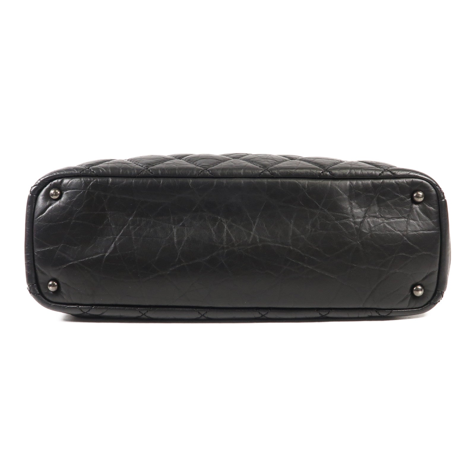 CHANEL 牛皮皮革Shoulder Bag銀扣鏈帶手挽肩背兩用袋