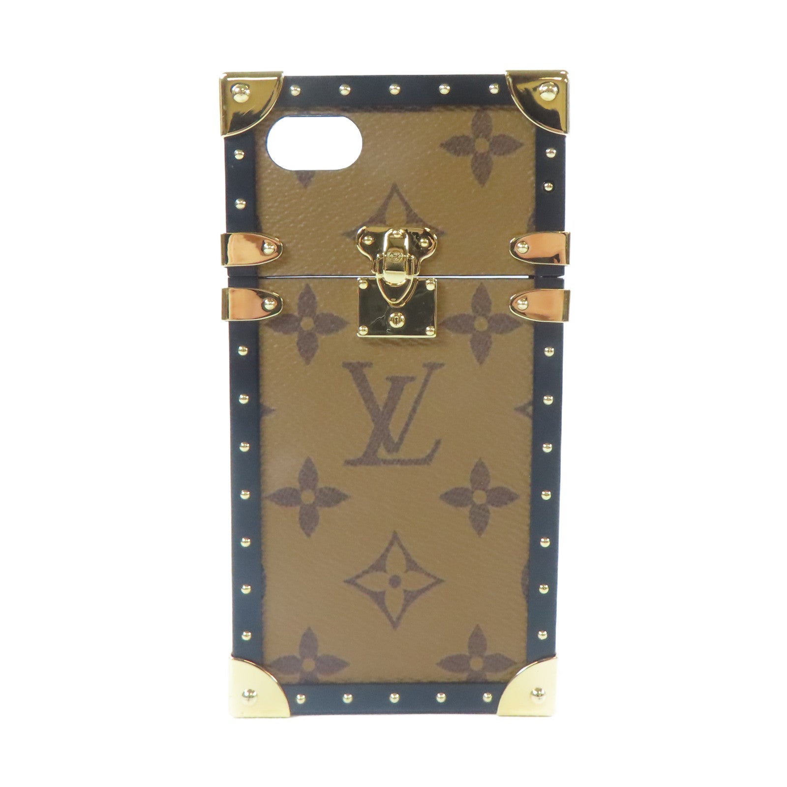LOUIS VUITTON Monogram Reverse Trunk iPhone Case手機殼啡色