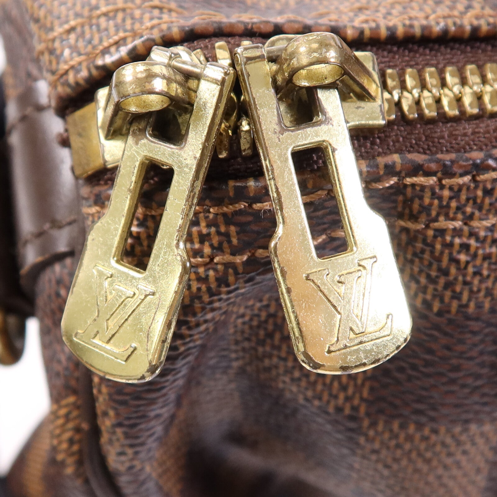 LOUIS VUITTON Damier Speedy Bandouliere 25金扣手挽肩背兩用袋