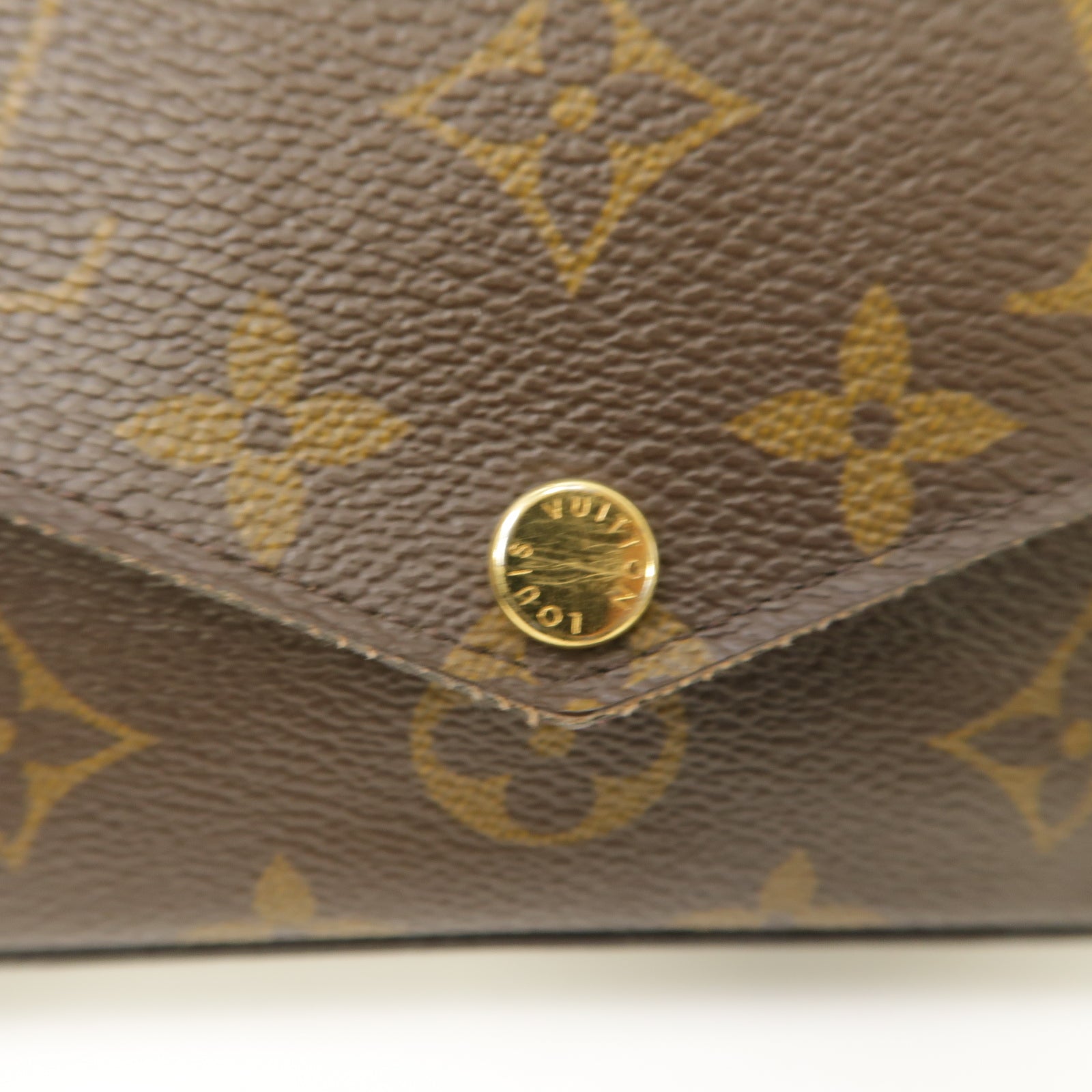 LOUIS VUITTON Monogram Felicie Pochette金扣鏈帶肩背袋啡色