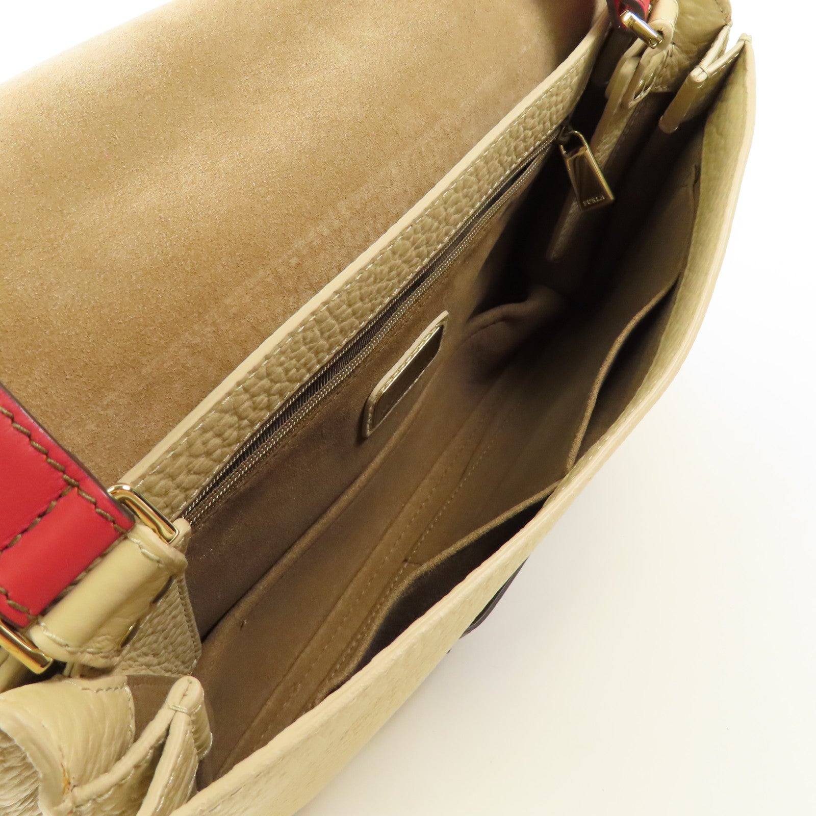 Furla 牛皮皮革Shoulder Bag金扣肩背袋