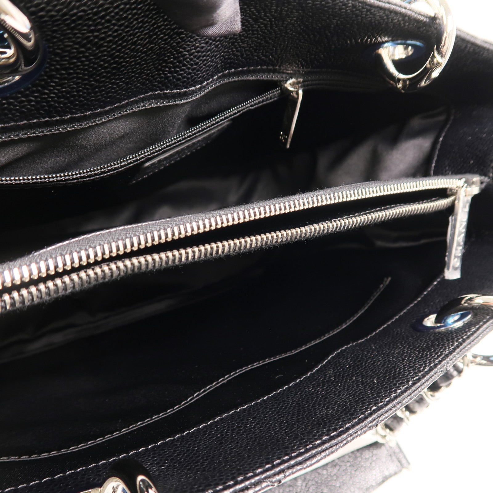 CHANEL 牛皮皮革GST Grand Shopping Tote Bag鏈帶肩背袋