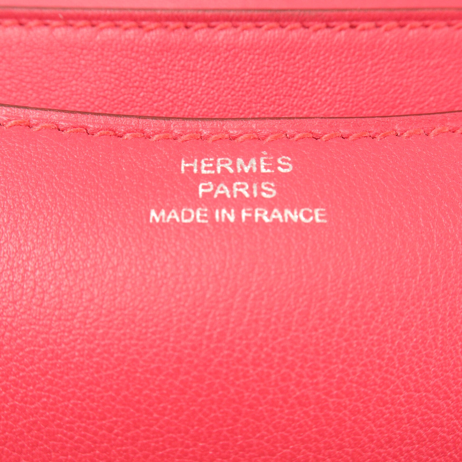 HERMES Swift皮革Constance Mini肩背袋Rose Extremt